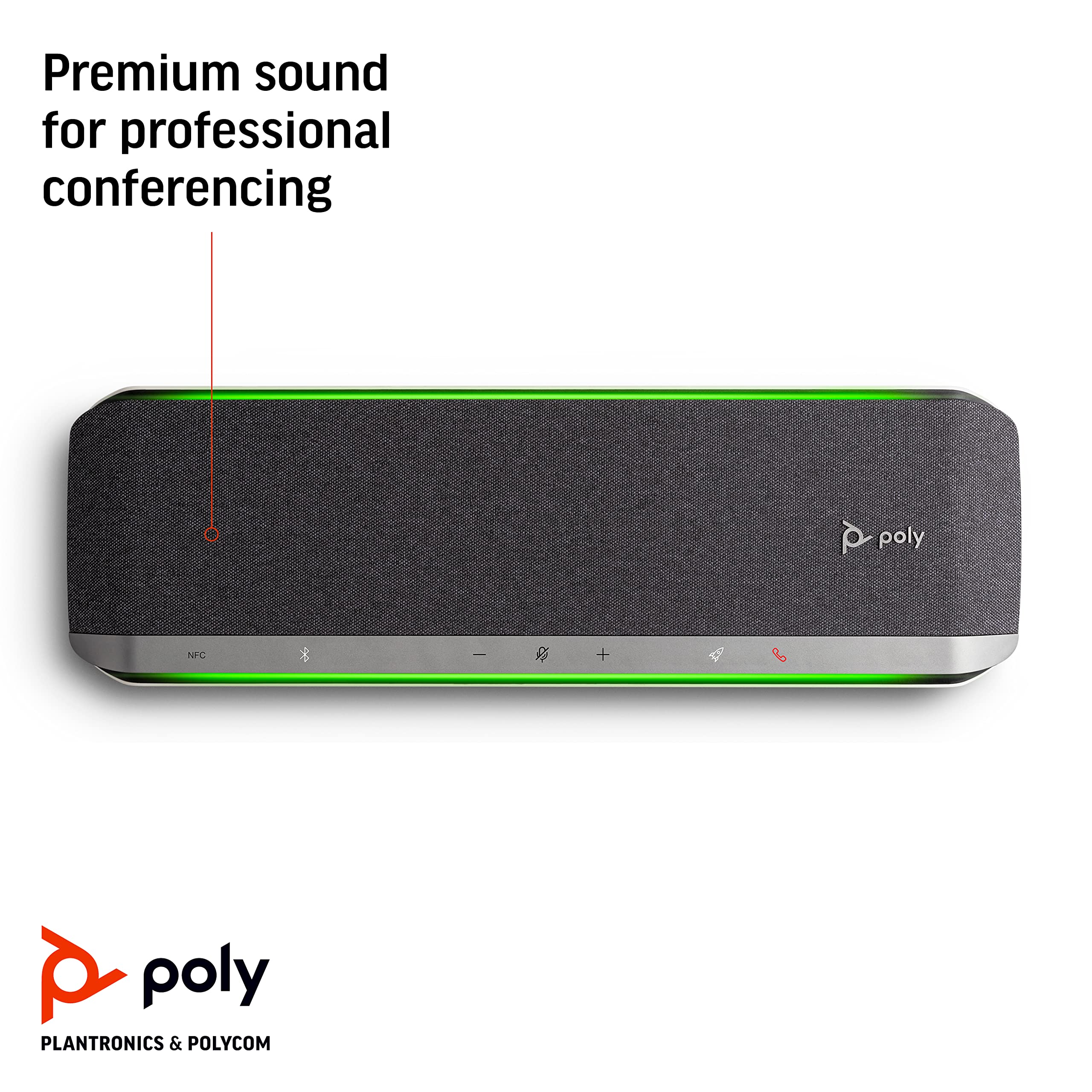 Poly - Sync 60 Smart Speakerphone For Conference Rooms (Plantronics) - Connect To Pc/Mac Via Combined Usb-A/Usb-C Cable, Smartph