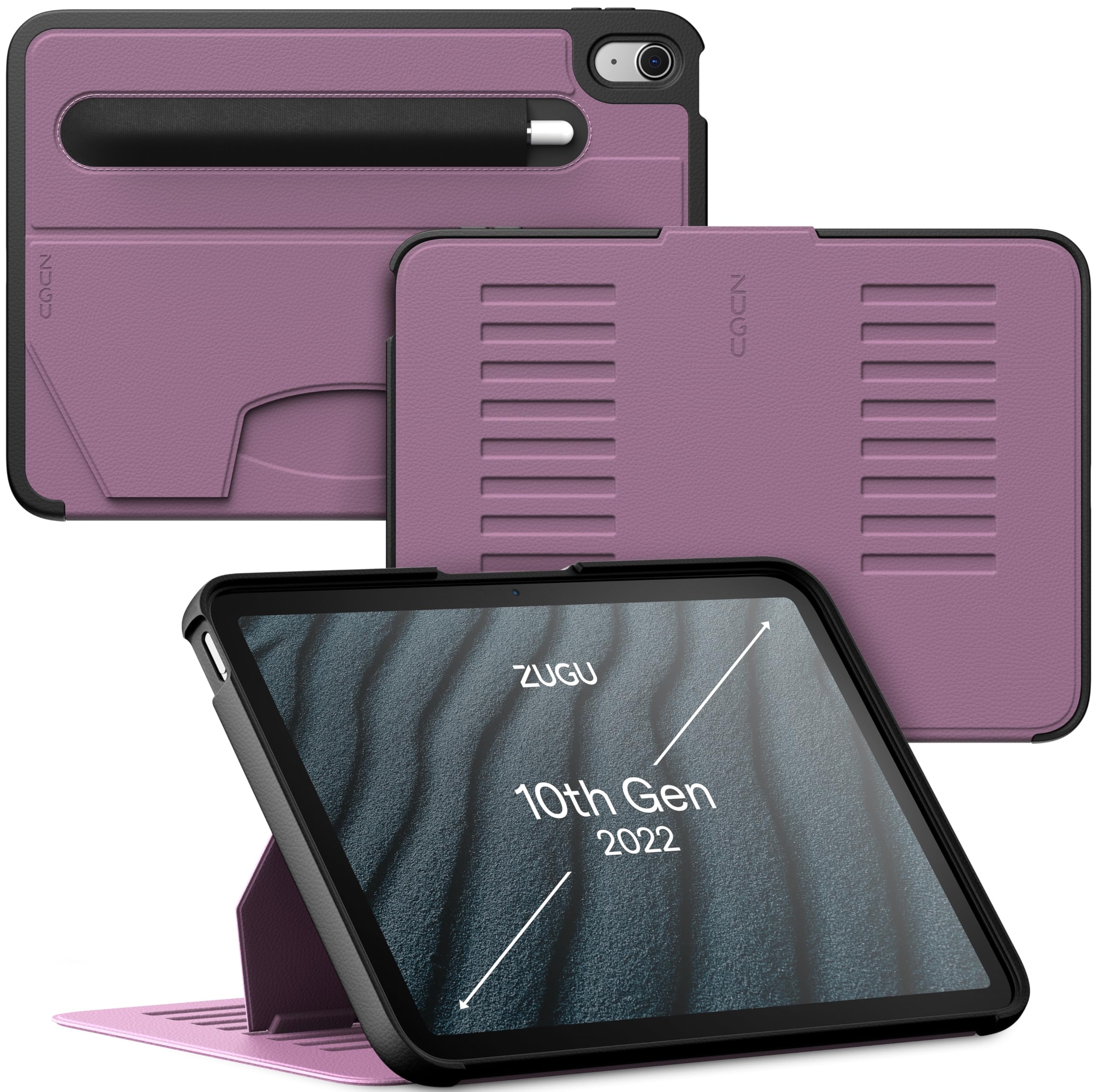 Zugu Case For Ipad 10.9 Inch Case Ipad 10Th Generation Case (2022) | Slim Protective Case | Magnetic Stand & Sleep/Wake Cover 10Th Gen Ipad Case | Model #S A2696, A2757, A2777 | Berry Purple