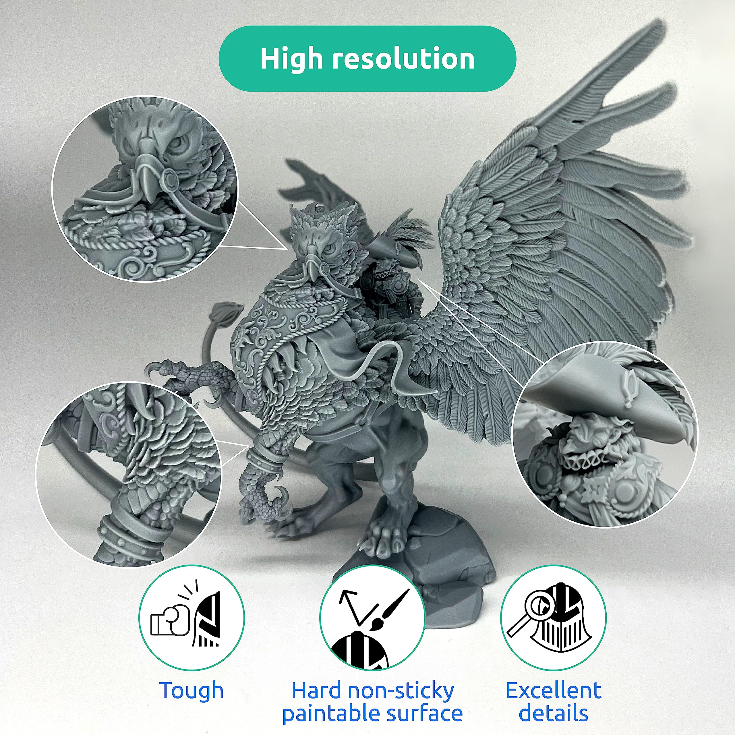 Ameralabs Tgm 7 3D Wargaming Resin For Tabletop Miniatures   Tough, High Resolution, Low Odor, Fast Curing 3D Printing Liquid Fo
