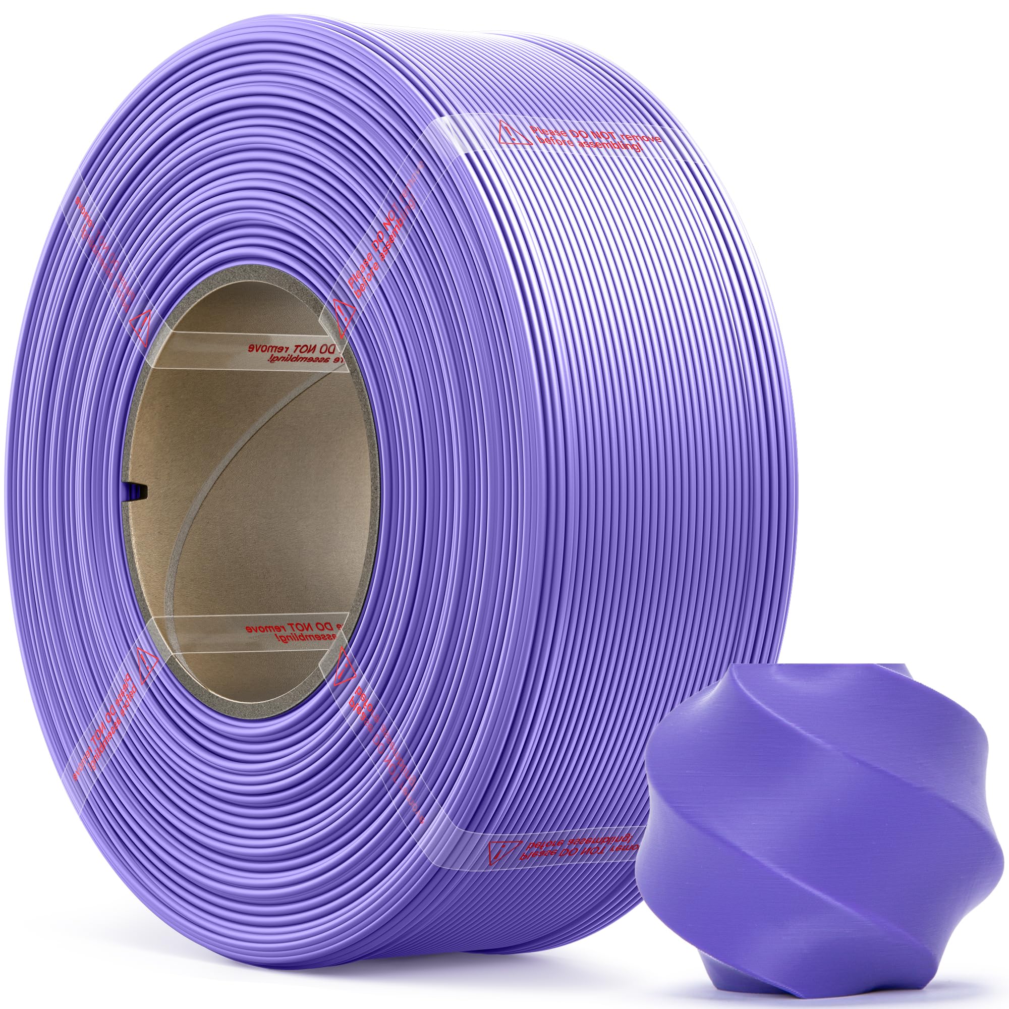 MarsWork PLA Basic, Pre-Dried Refill Filament 1kg (2.2lbs) for Reusable Spools, 1.75mm Spool-Less 3D Printing Filament Lavender,