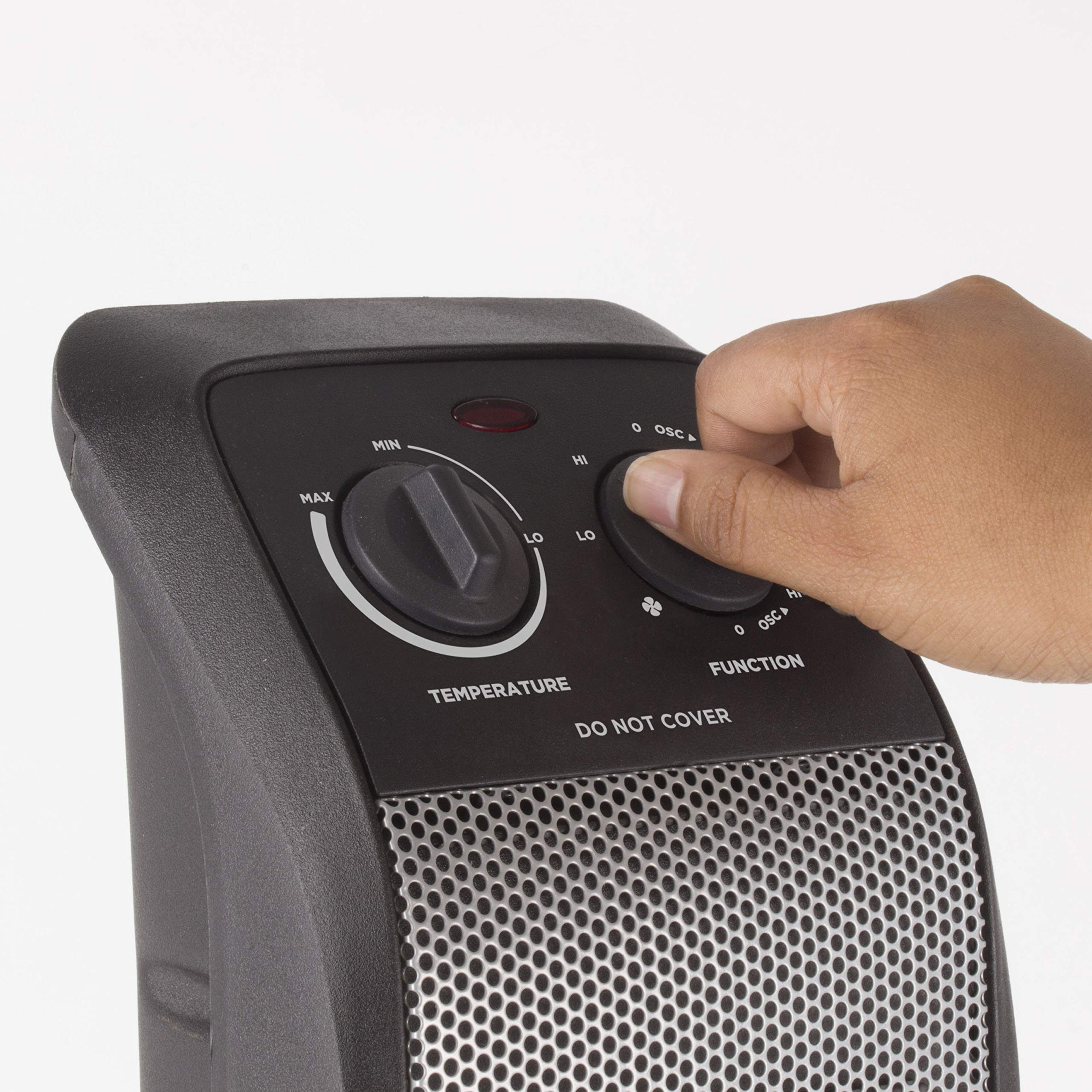 Black+Decker Space Heater With Adjustable Thermostat, Ceramic Tower Heater, Portable Heater & Tower Fan With 3 Settings, Oscilla