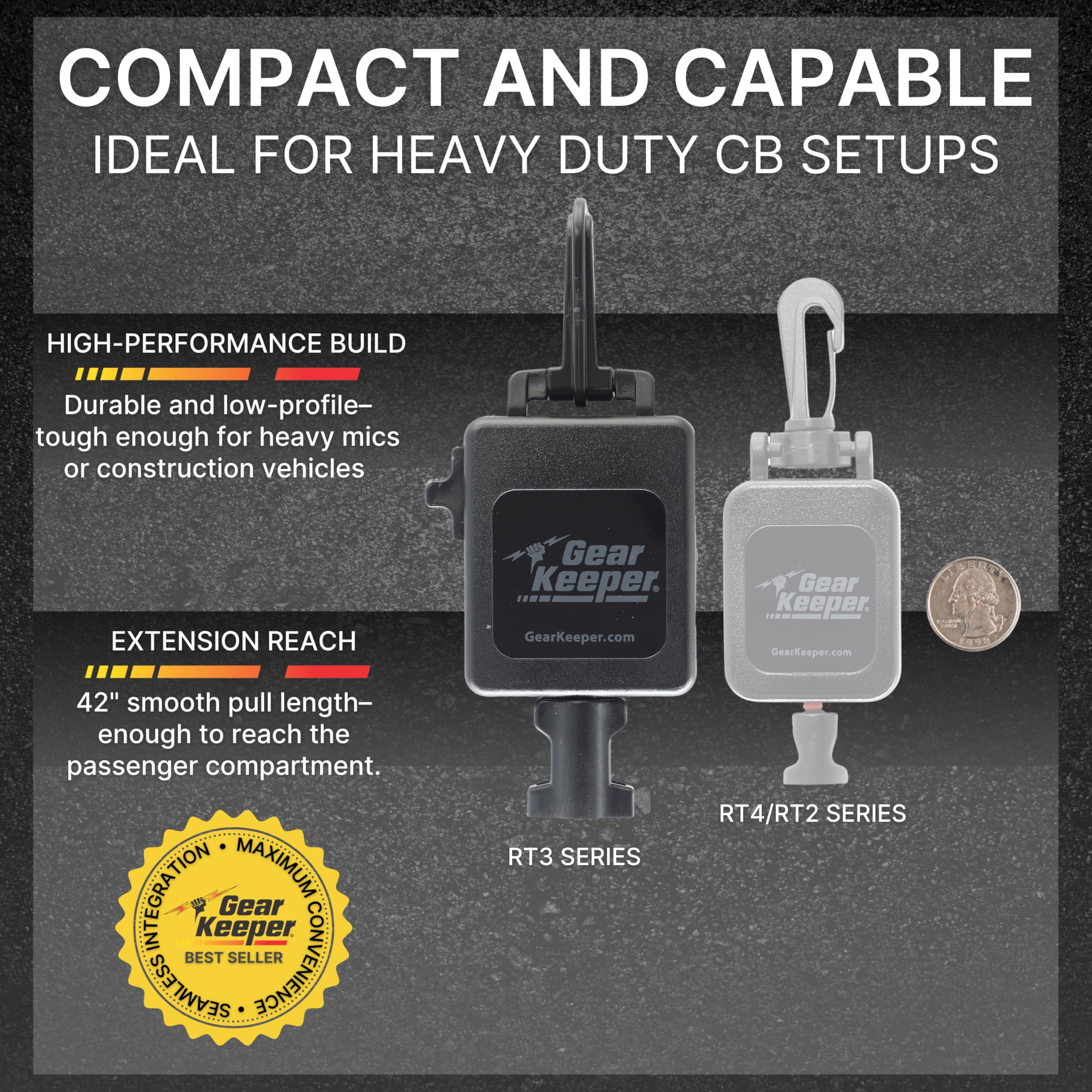 Gear Keeper Cb Radio Microphone Keeper - Retractable Mic Holder With Heavy Duty Snap Clip Mount For Truck Radio - Cb Radio Acces