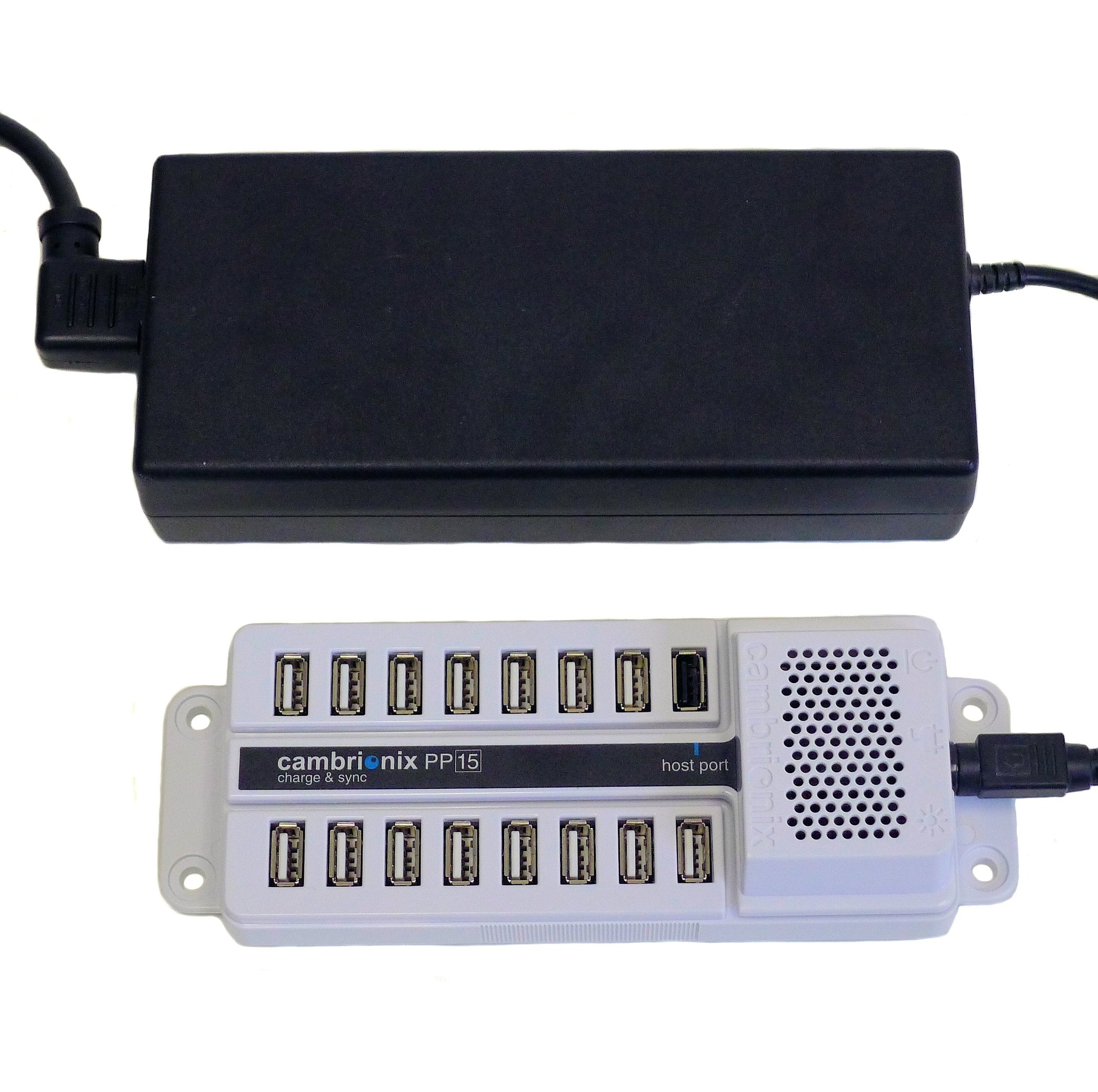 Datamation Systems Cambrionix PowerPad15S 15-Port USB Sync & Charge Station (US: DS-SC-PP15), White