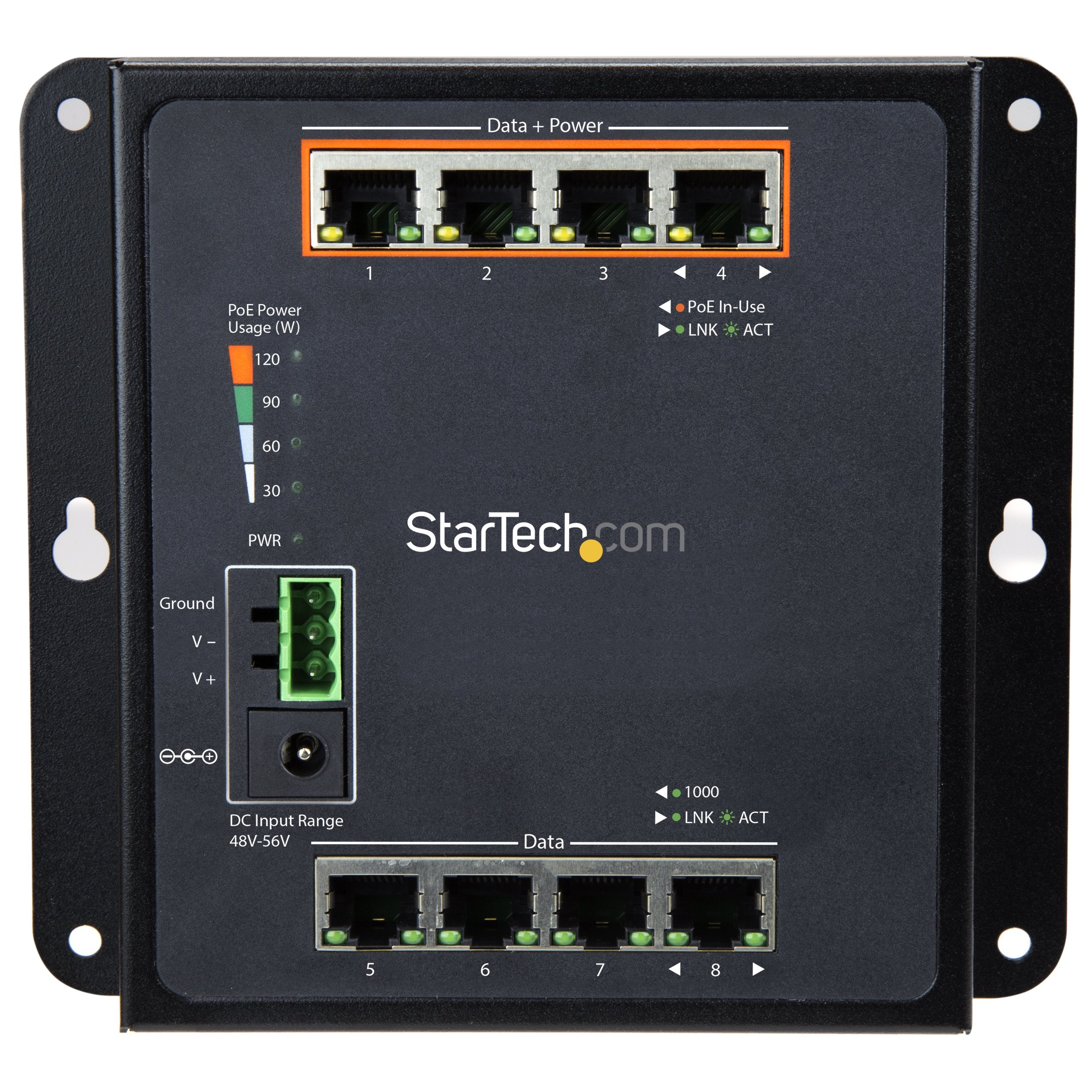 Startech.Com Industrial 8 Port Gigabit Poe Switch   4 X Poe+ 30W   Power Over Ethernet   Hardened Gbe Layer/L2 Managed Switch