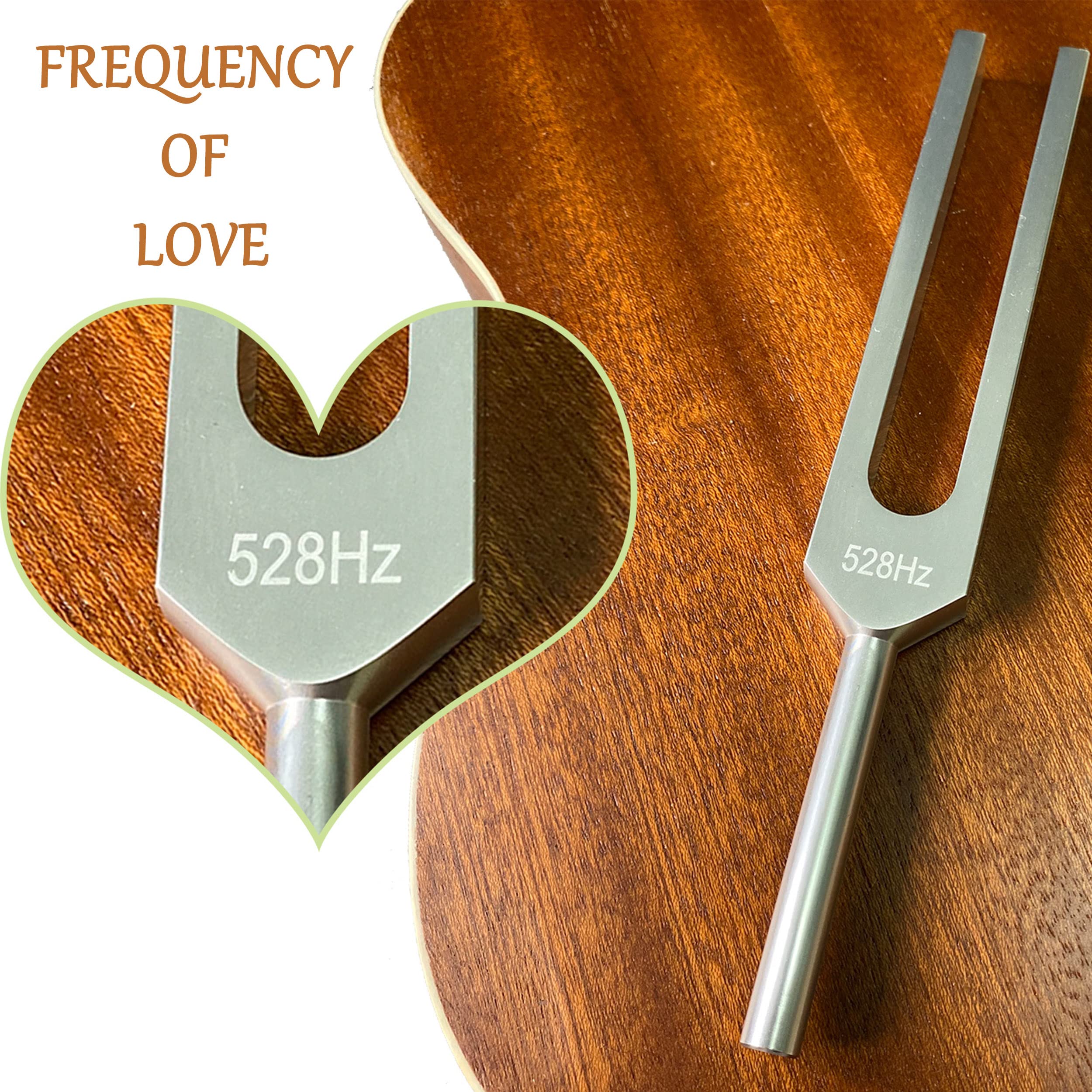 Lrowvenu 528 Hz Tuning Fork With Resonance Box, Aluminum Alloy, Wooden Speaker, Ideal For Sound Healing, Spa Aromatherapy, Tunin