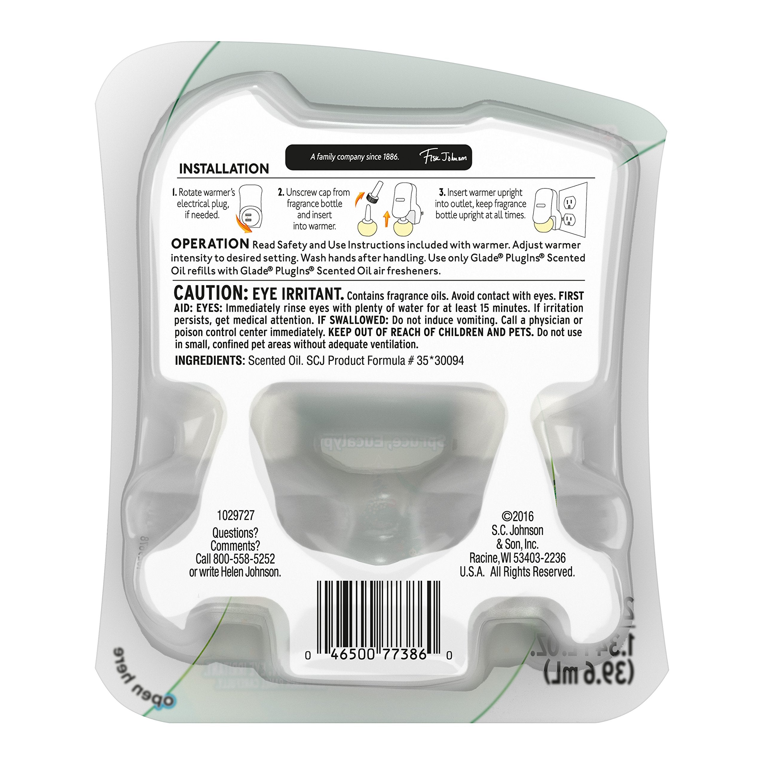 Glade Plugins Scented Oil Air Freshener Refill, Tree Lighting Wonder, 2 Refills, 1.34 Fl Oz