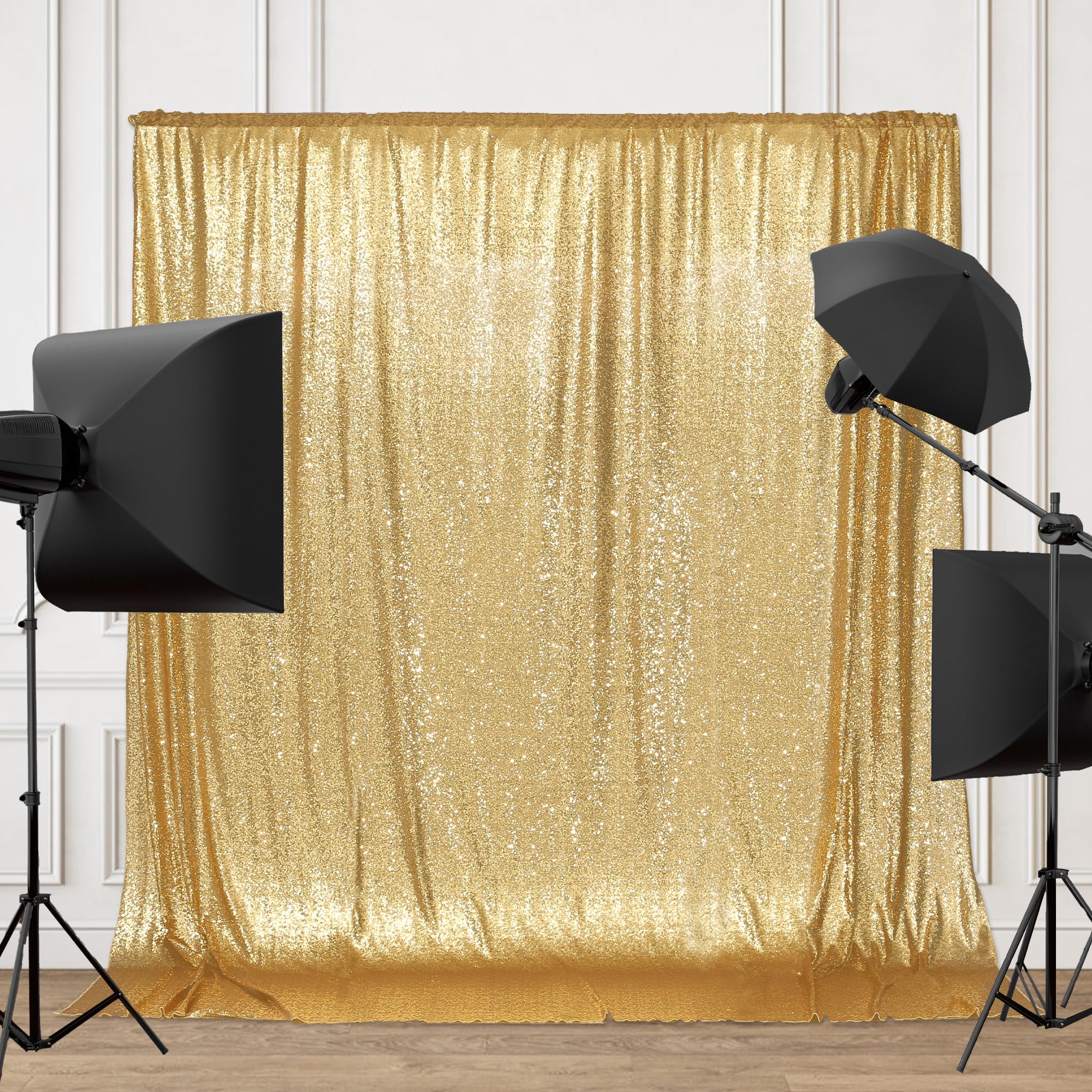 Partydelight Sparkly Gold Sequin Backdrop, Photography, Christmas Backdrop, 6Ft X 6Ft