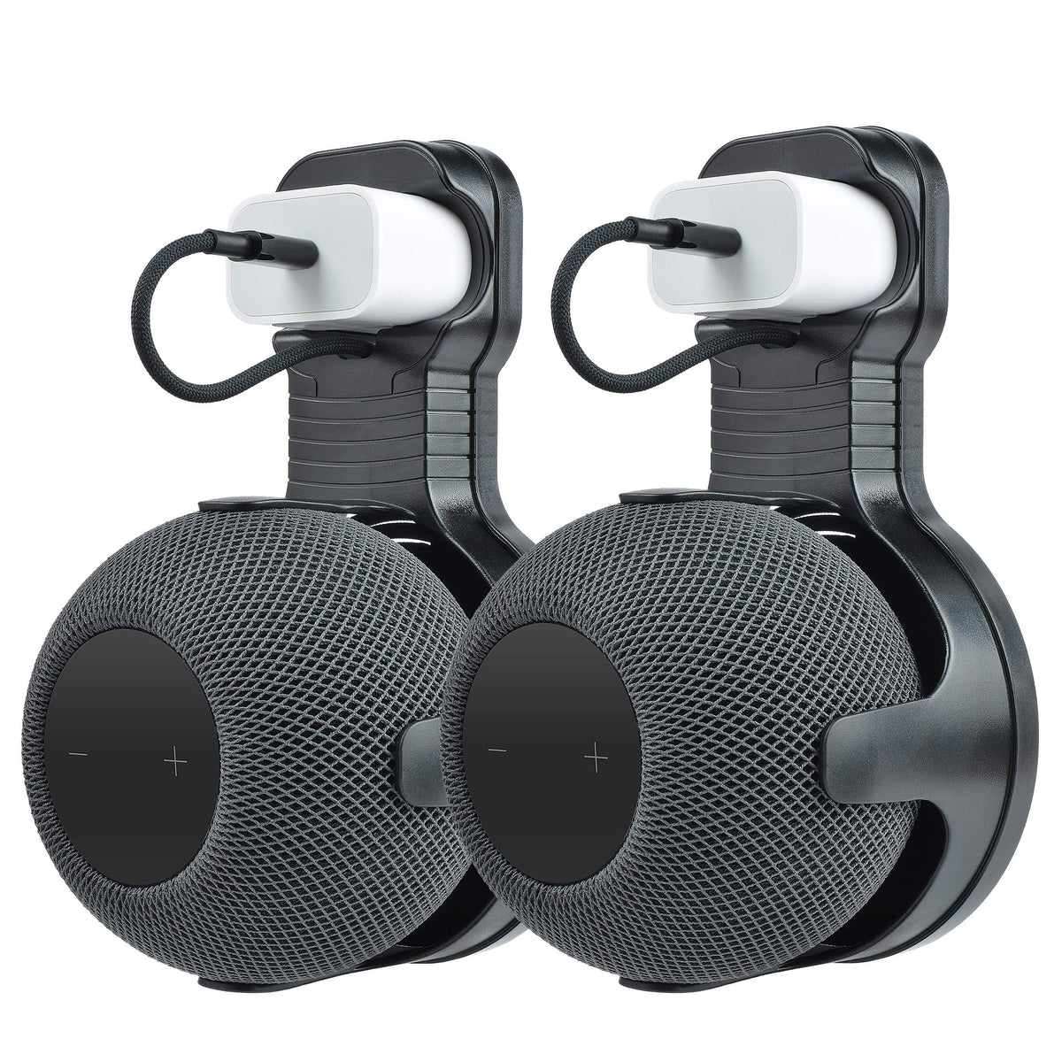 Petimeti Wall Mount Holder For Homepod Mini, Space Saving, Cord Management And Easily Moved Accessories For Homepod Mini(Black,2 Pack)