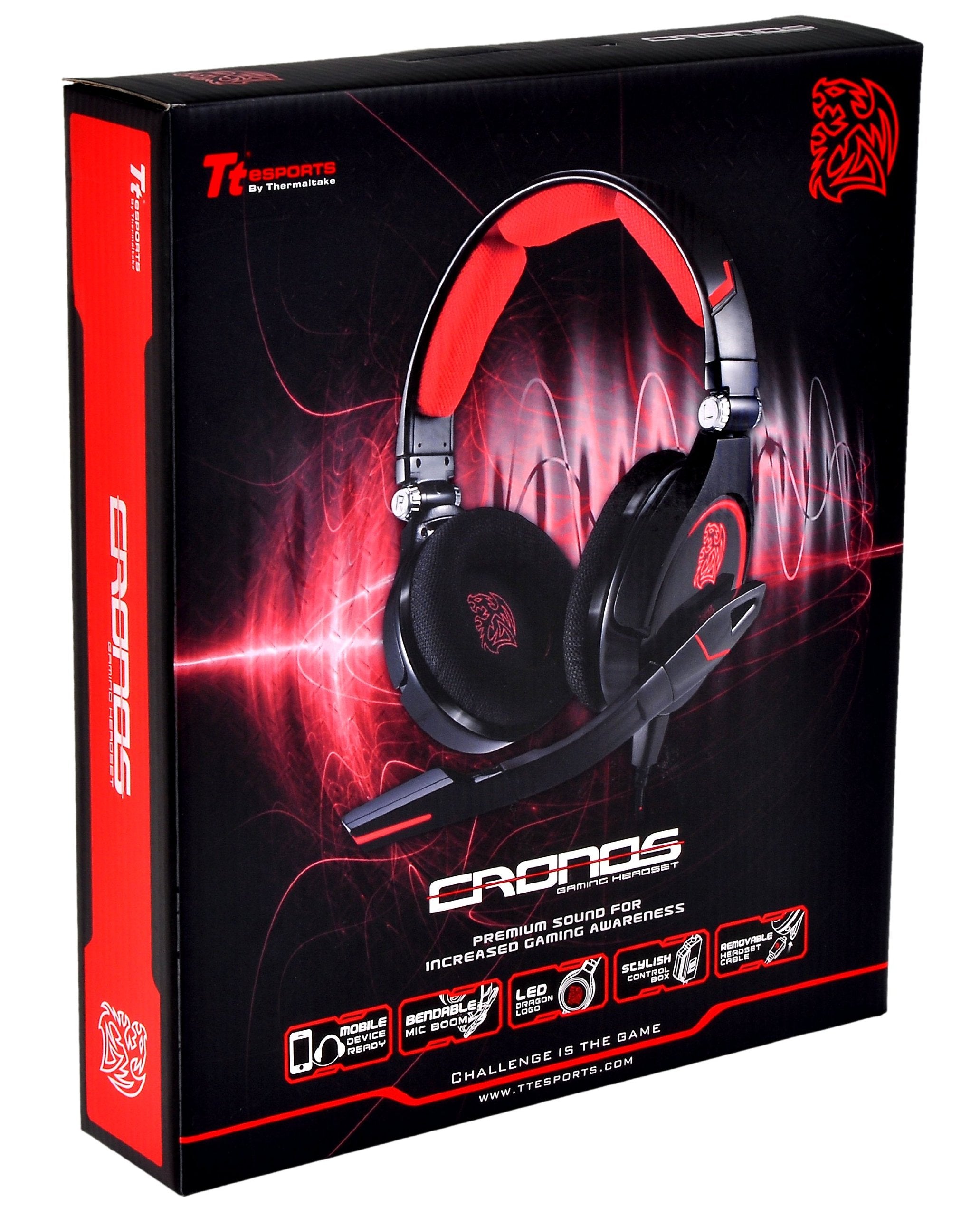 Tt Esports Cronos Gaming Headset Black Ht Cro008Ecbl