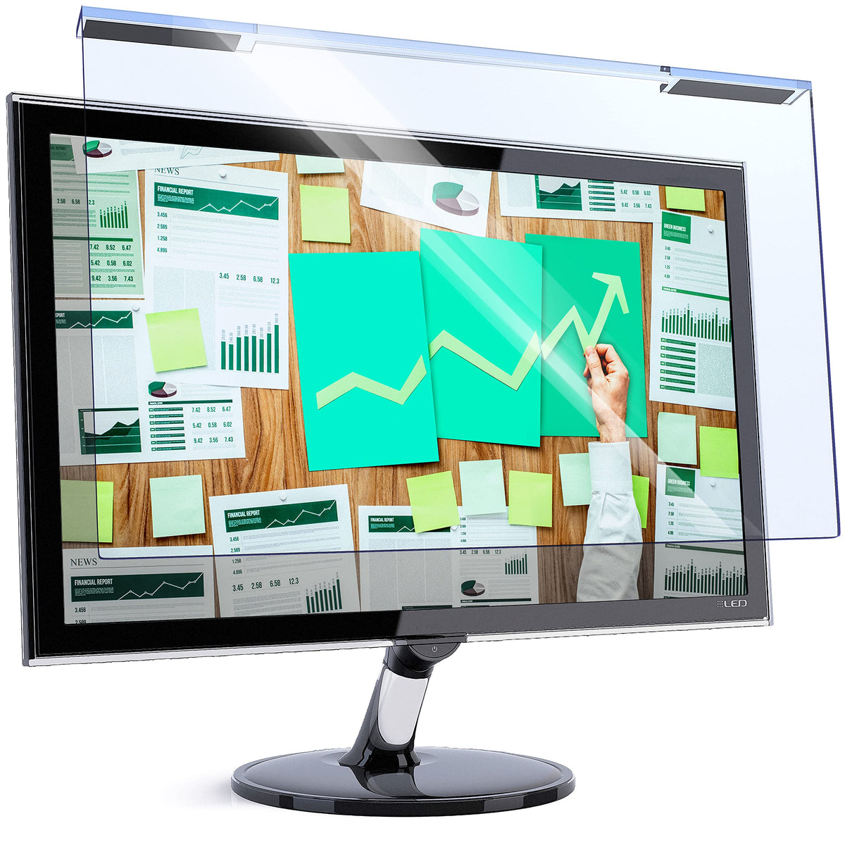 Universal Blue Light Blocking Screen Protector Panel For 20, 21.5, 21.6, 22 Inch Diagonal Led Pc Monitor Anti Uv Eye Protection