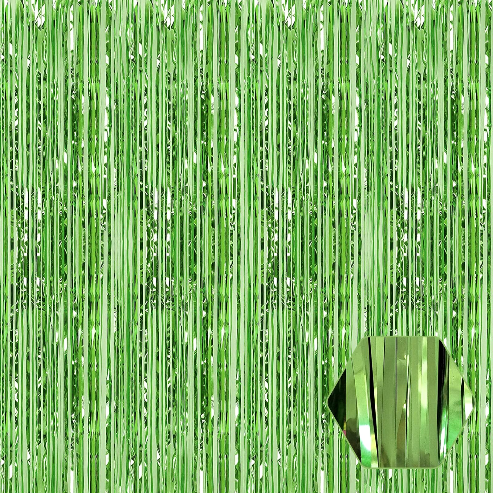 3 Pack Light Purple Foil Fringe Curtain Backdrop, 3.28Ft x 8.2Ft Metallic Tinsel Foil Fringe Streamer Curtains for Photo Booth, 