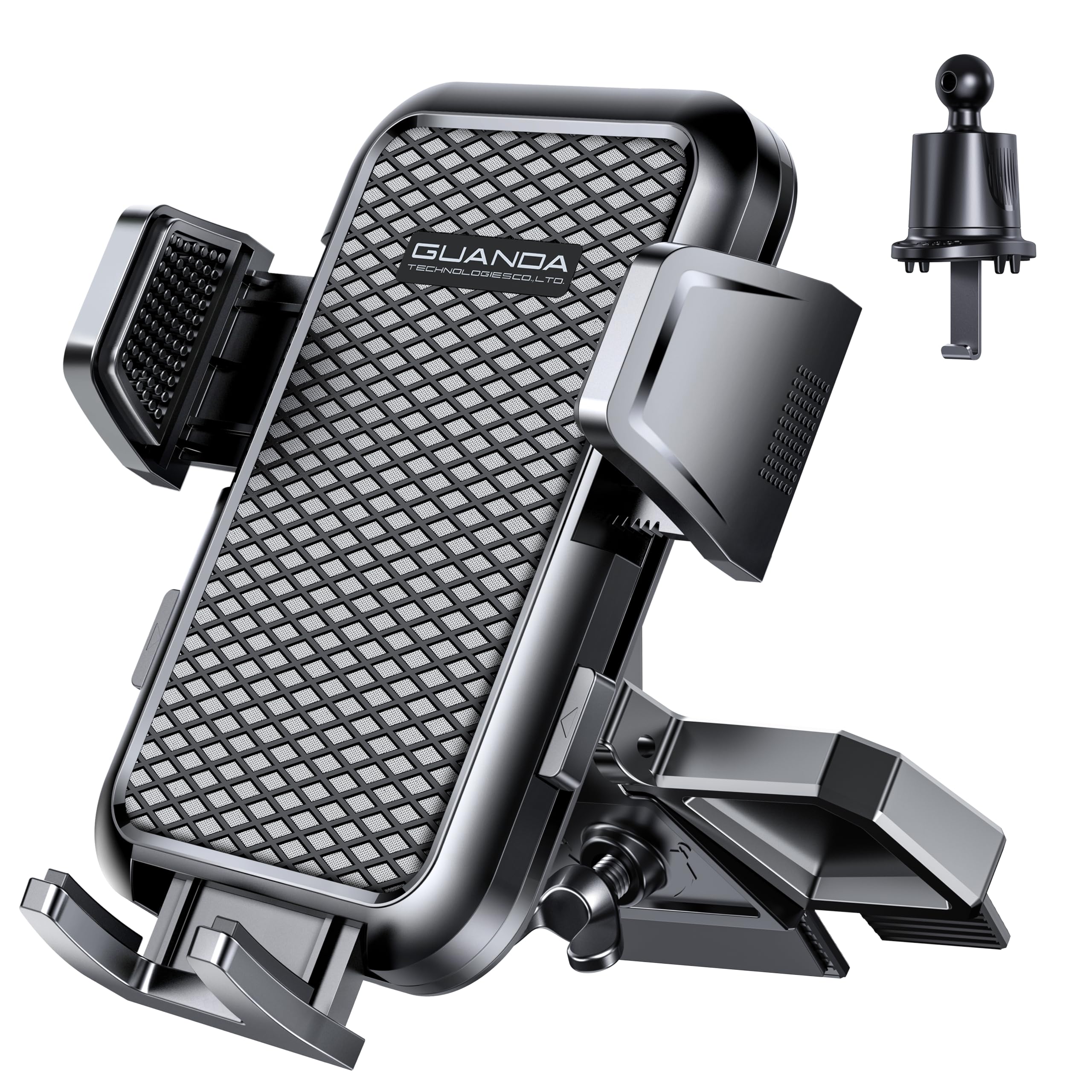 Cd Phone Mount With Vent Hook Clip, 360 Adjustable Car Vent Phone Holder & Cd Phone Holder For Iphone & Android, Thick Cases Fri