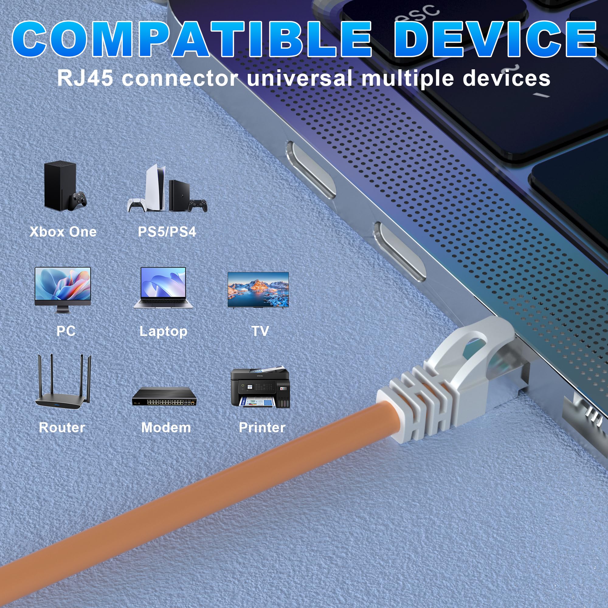 Cat 7 Outdoor Ethernet Cable 250Ft, Sftp Triple Shielded Ethernet Cable Indoor, High Speed 10Gbps 600Mhz Network Cable, Bulk Cat