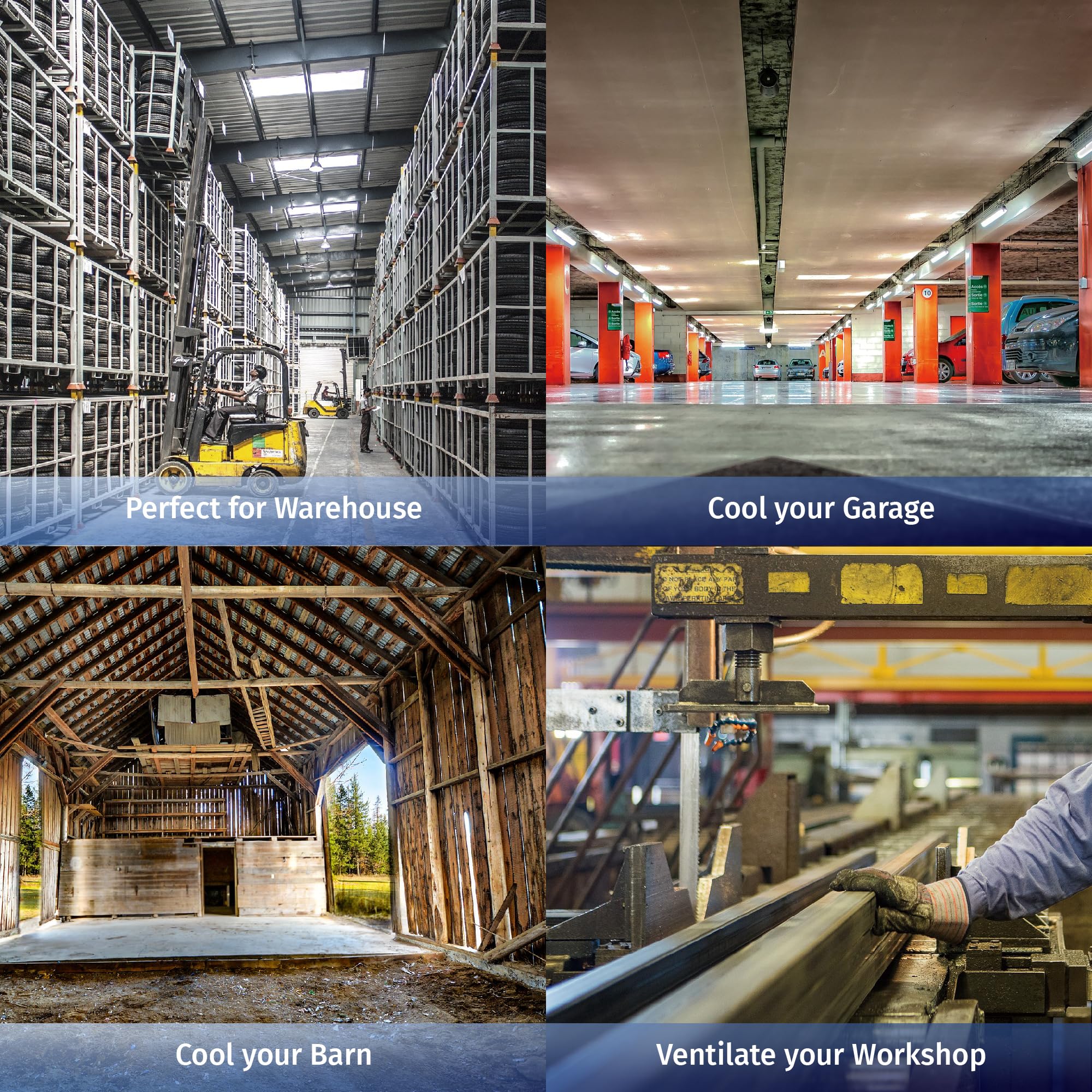 Tornado   16 Inch Pro Series Oscillating Wall Mount Fan   High Velocity Heavy Duty Metal Wall Mount Fan For Industrial, Commerci