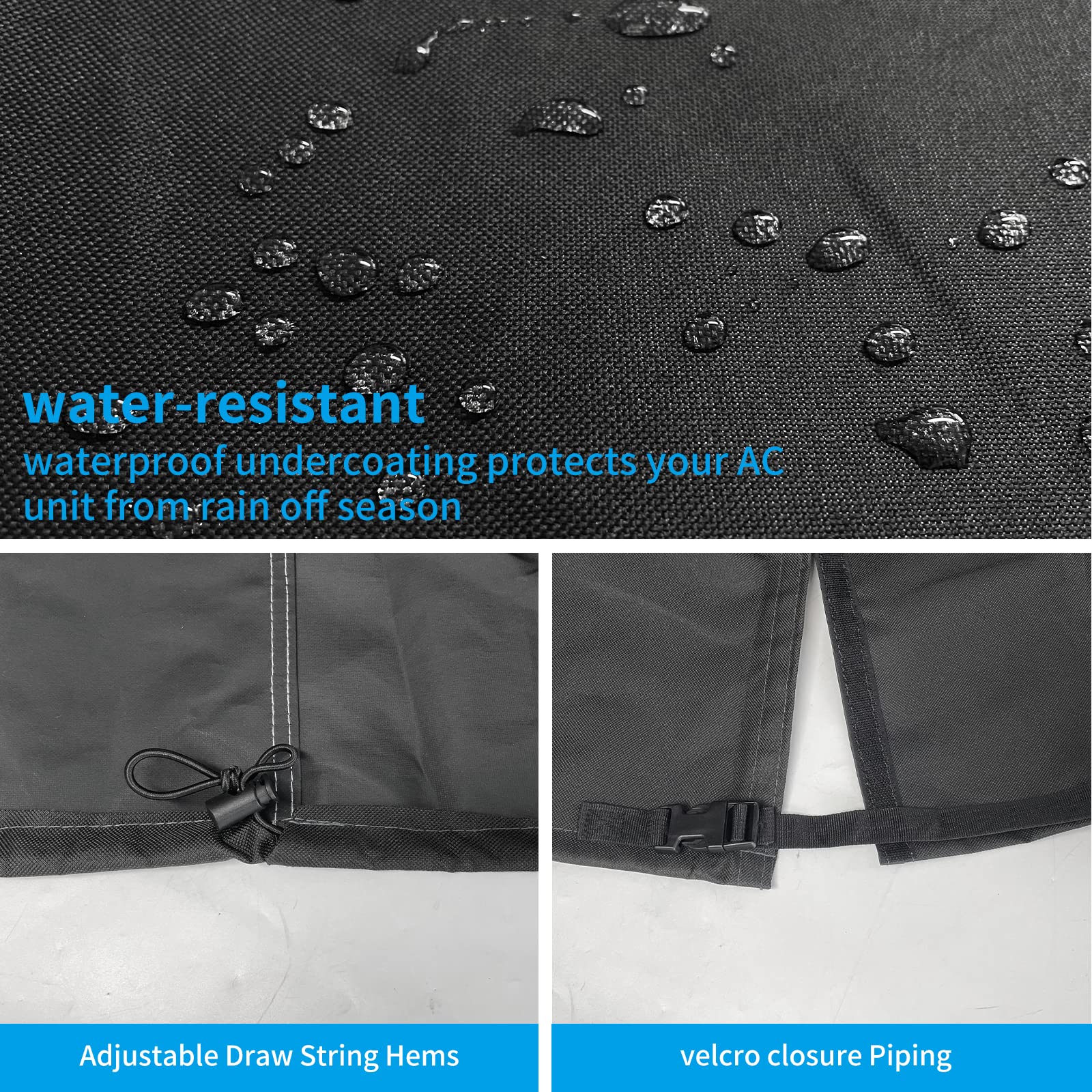 Adamoss Air Conditioner Covers For Outside Units Ac Covers For Outside 600D Oxford Fabric Water Resistant Fabric Windproof Desig