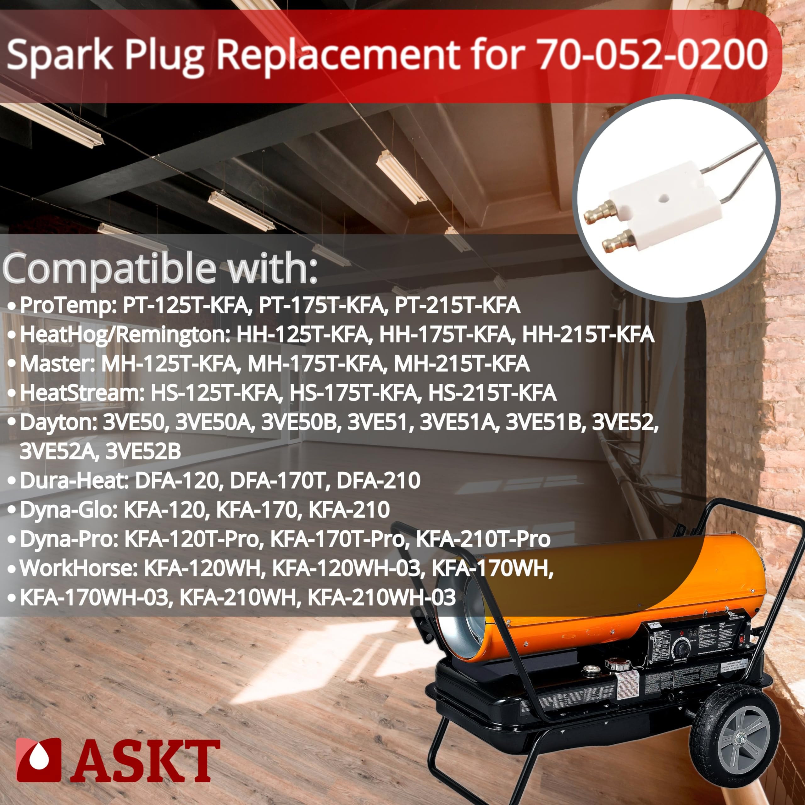 70 052 0200 Spark Plug Protemp, For Remington, Master, Heatstream 120K 215K Btu