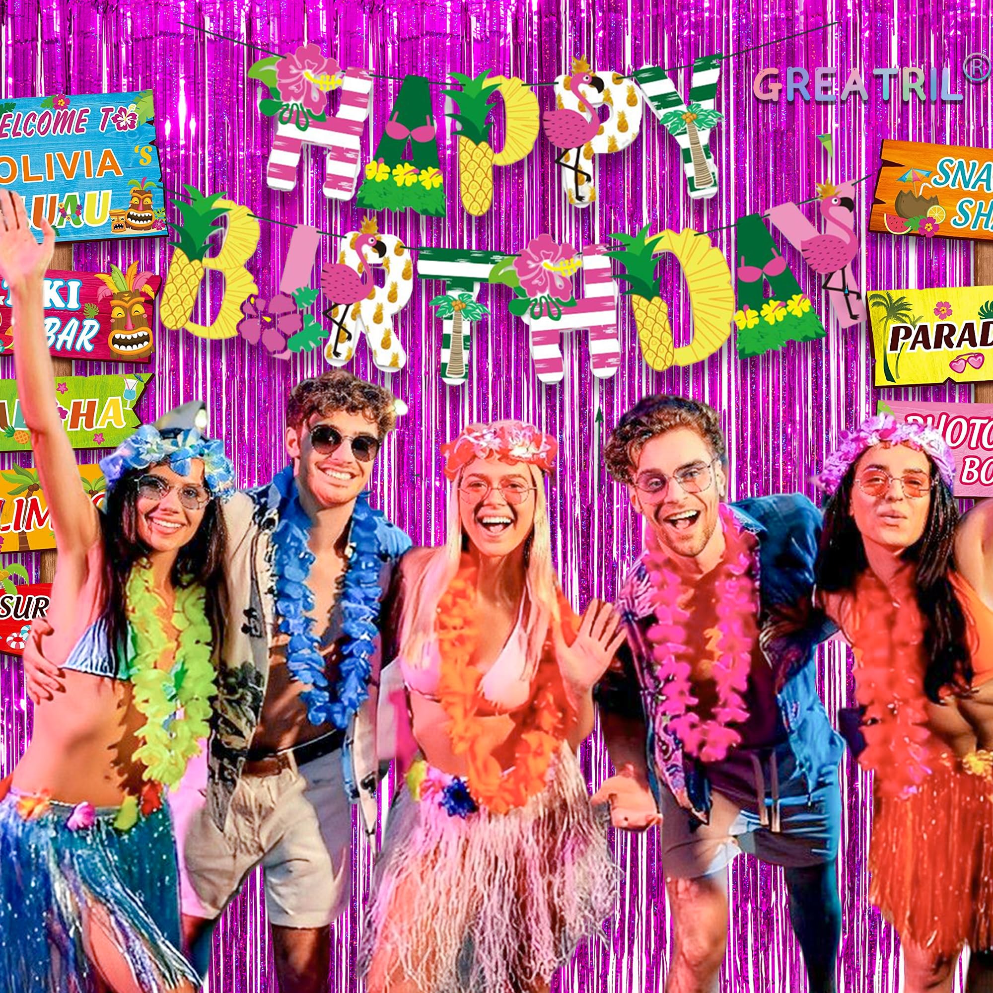 Magenta Tinsel Curtain Party Backdrop   Greatril Foil Fringe Curtain Photo Booth Streamers For Bachelorette Party Engagement Par