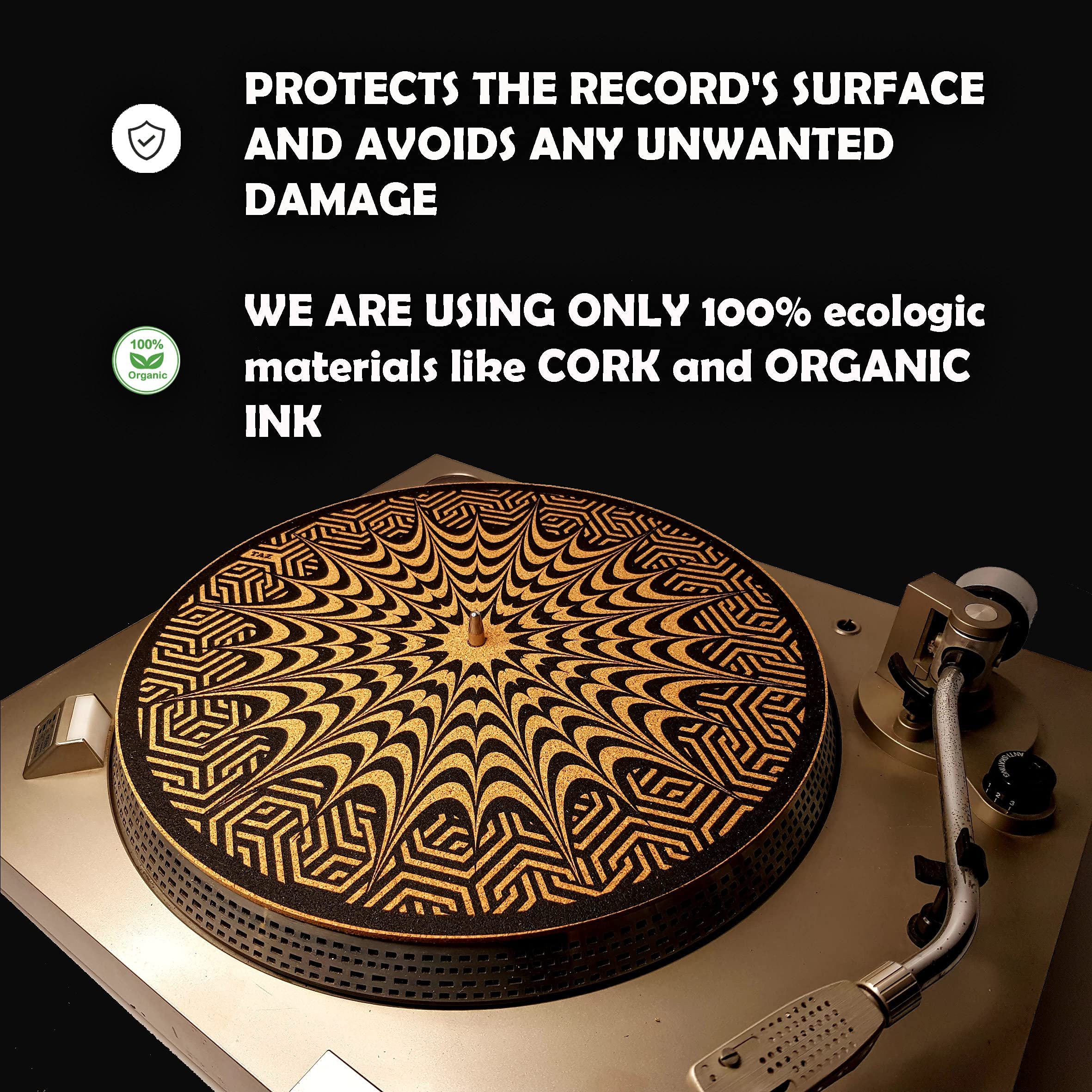 Tazstudio Premium Slipmat   Cork Turntable Mat [4Mm Thick] For Better Sound Support On Vinyl Lp Record Player   Cork Mat Origina