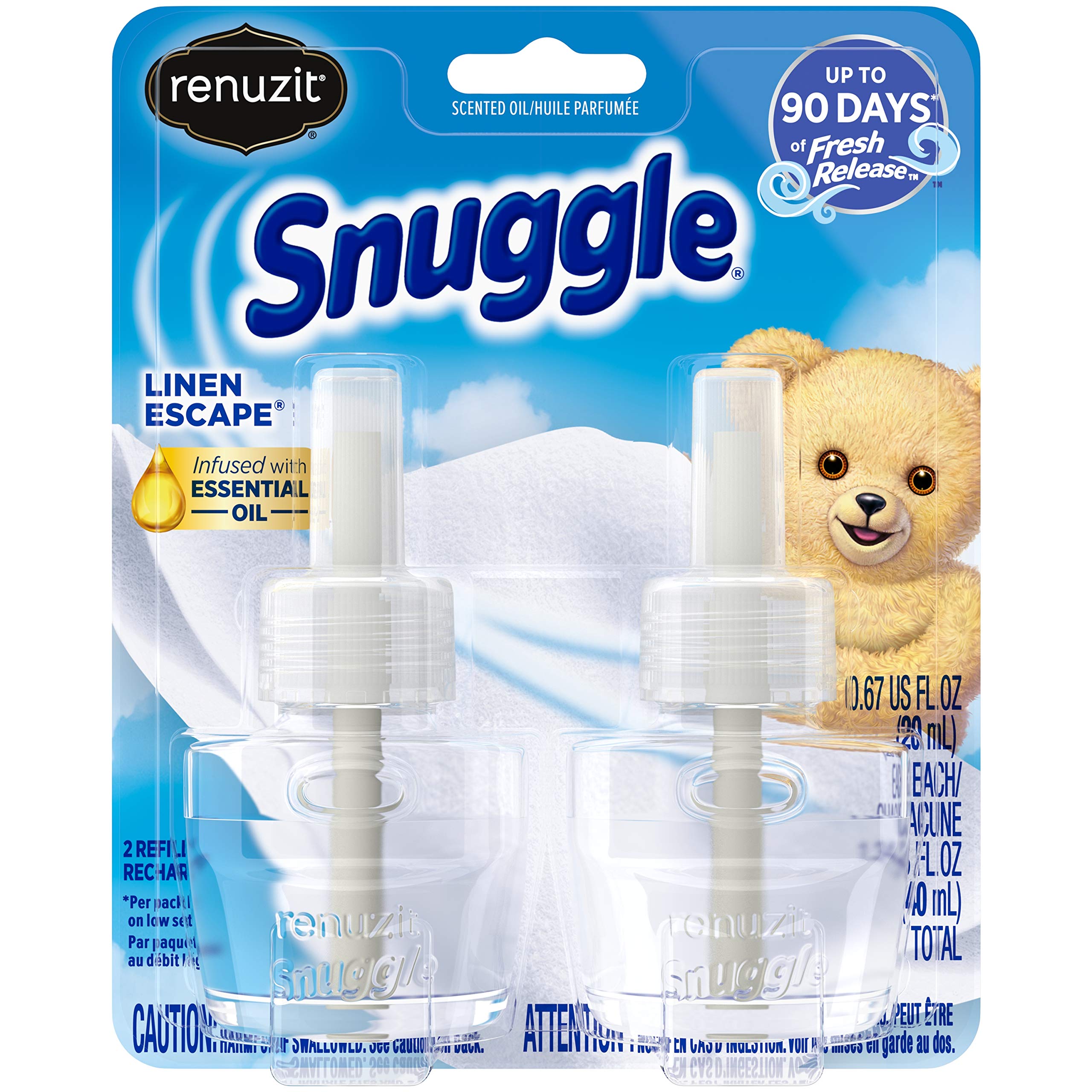 Renuzit Snuggle Scented Oil Refill For Plugin Air Fresheners, 0.67 Fl Oz (Pack Of 2)