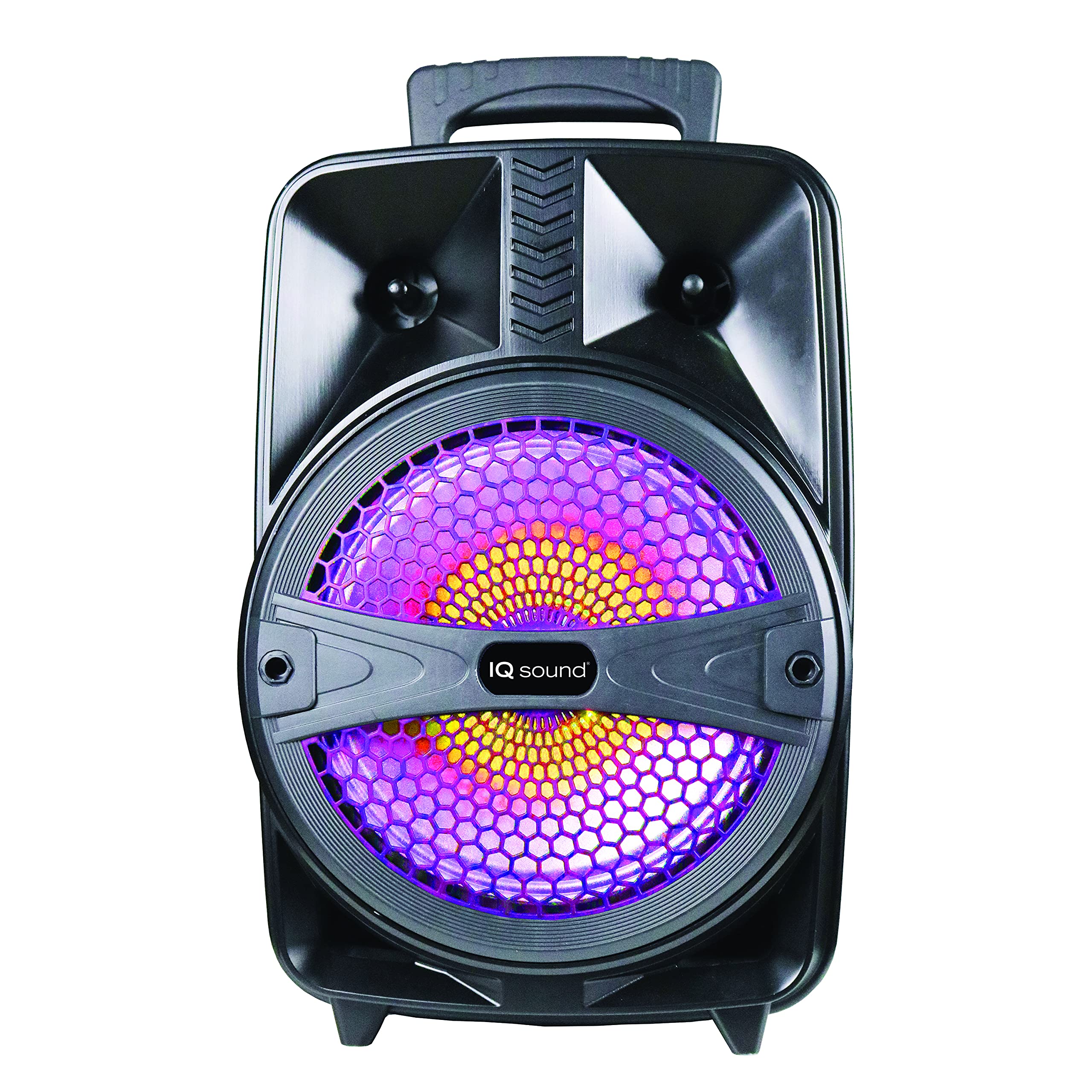 Iq Sound Iq 2078Djbt 8 Inch Portable Bluetooth Woofer Speaker, 1000W Peak Power, Usb/Sd, Fm Radio, Rechargeable Battery, Mic Inp