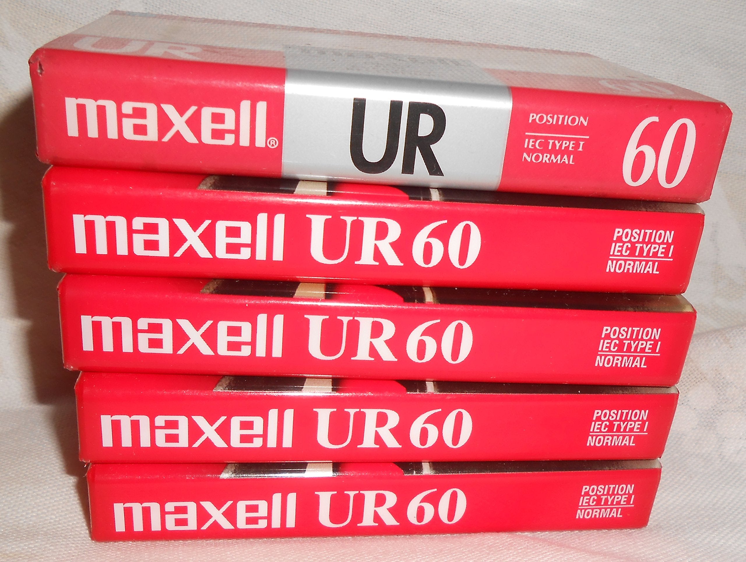 Maxell UR 60 Position IEC Type I Normal Audio Cassette  5 Pack