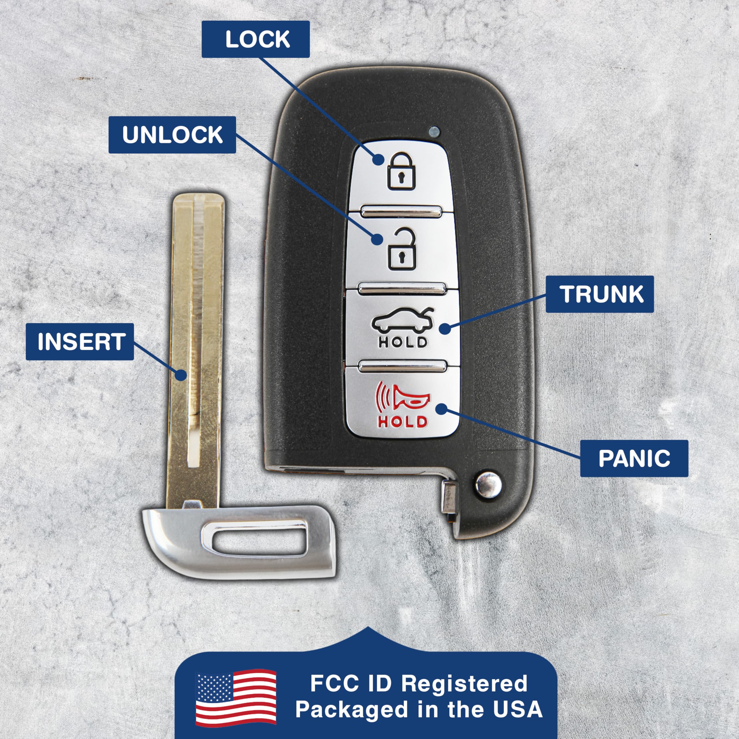 Keylessoption Key Fob Replacement For 2009 2010 2011 2012 2013 2014 2015 Hyundai Elantra Genesis Sonata Kia Optima Sorento Remot