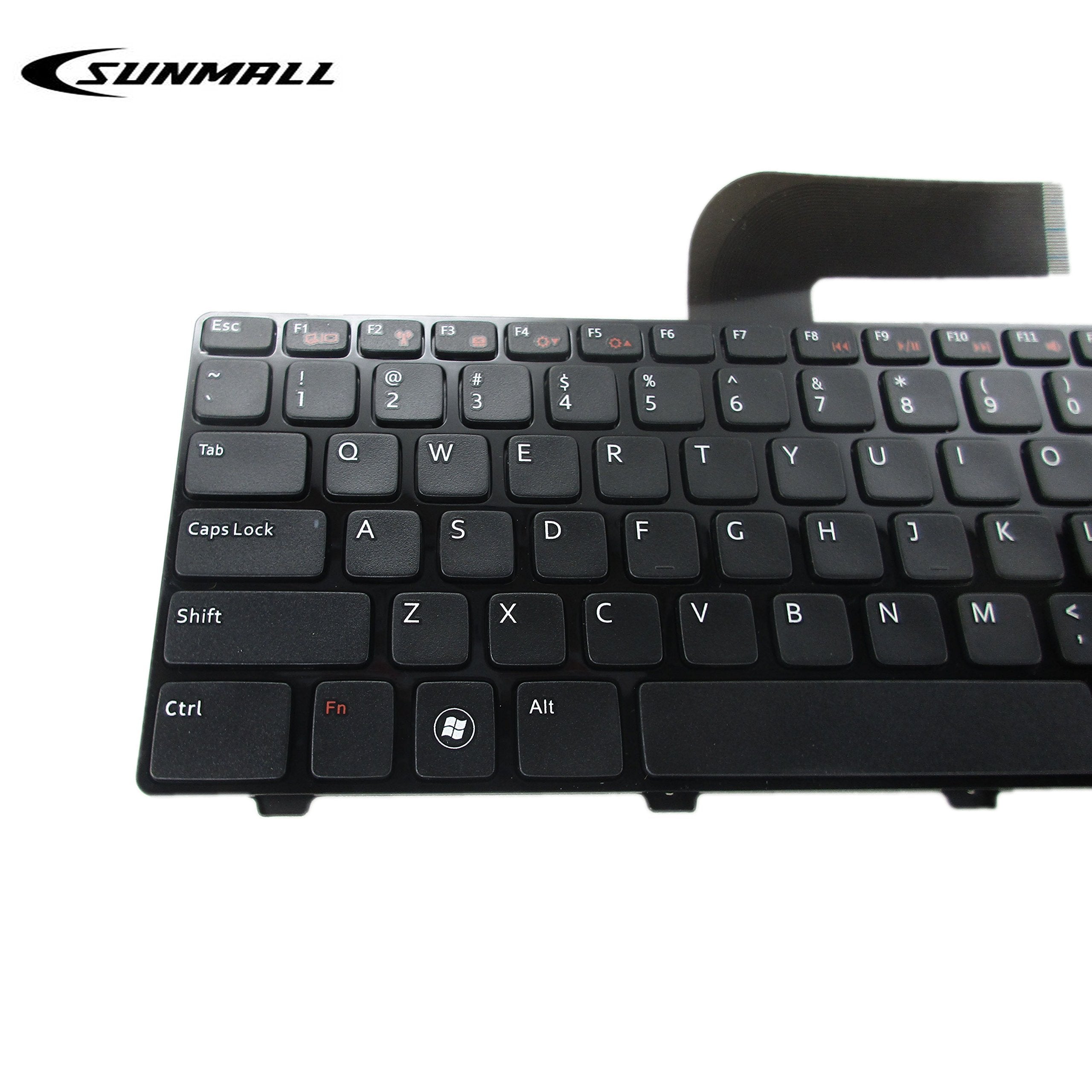 Sunmall N5110 Keyboard Compatible With Dell Inspiron, Replacement Laptop Keyboard With Frame Compatible With Dell Inspiron 15R N