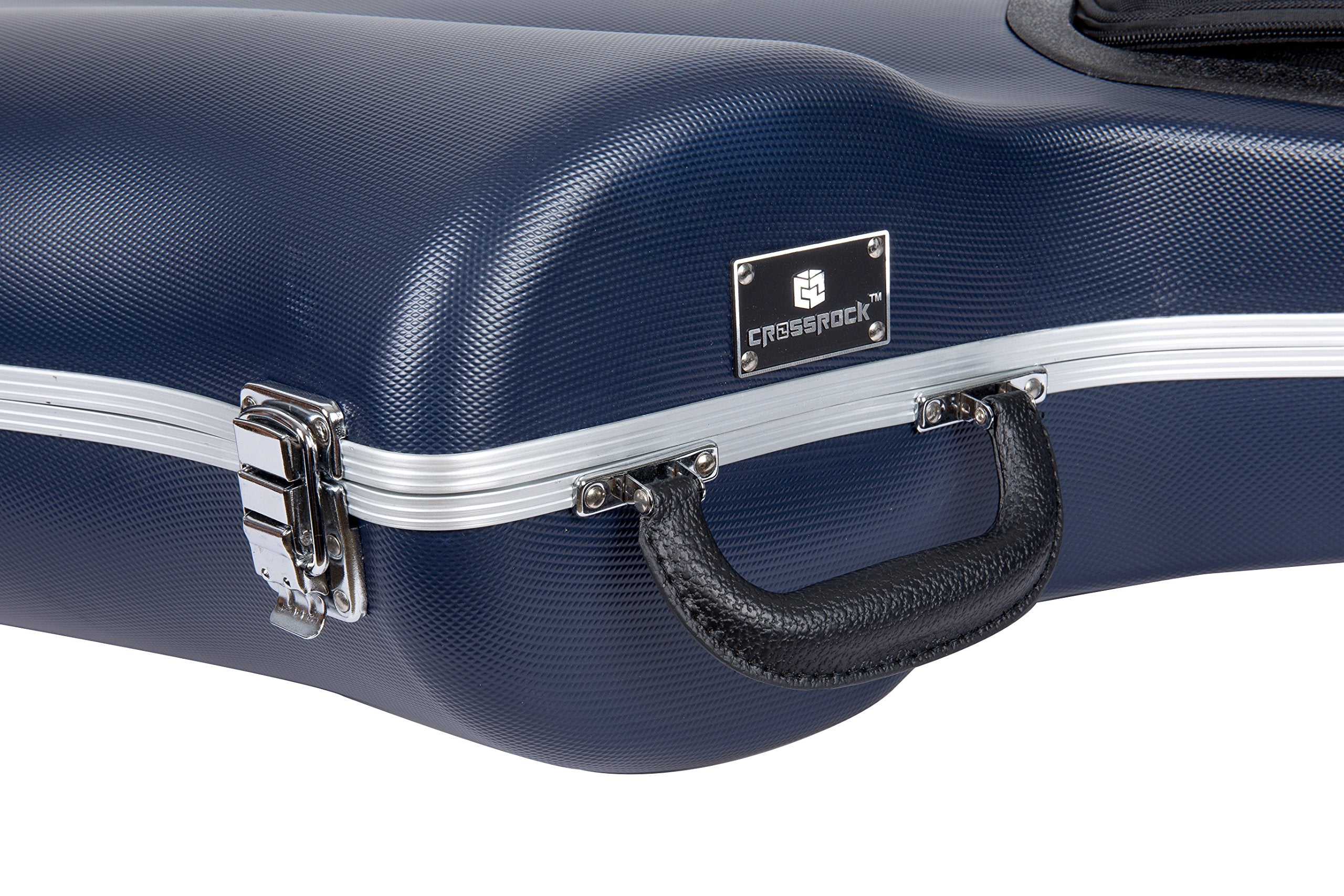 Crossrock Tenor Saxophone Case - Contoured Blue Diamond, Deep Blue Velvet, Security Lock, Detachable Strap - Model CRA862TSBL