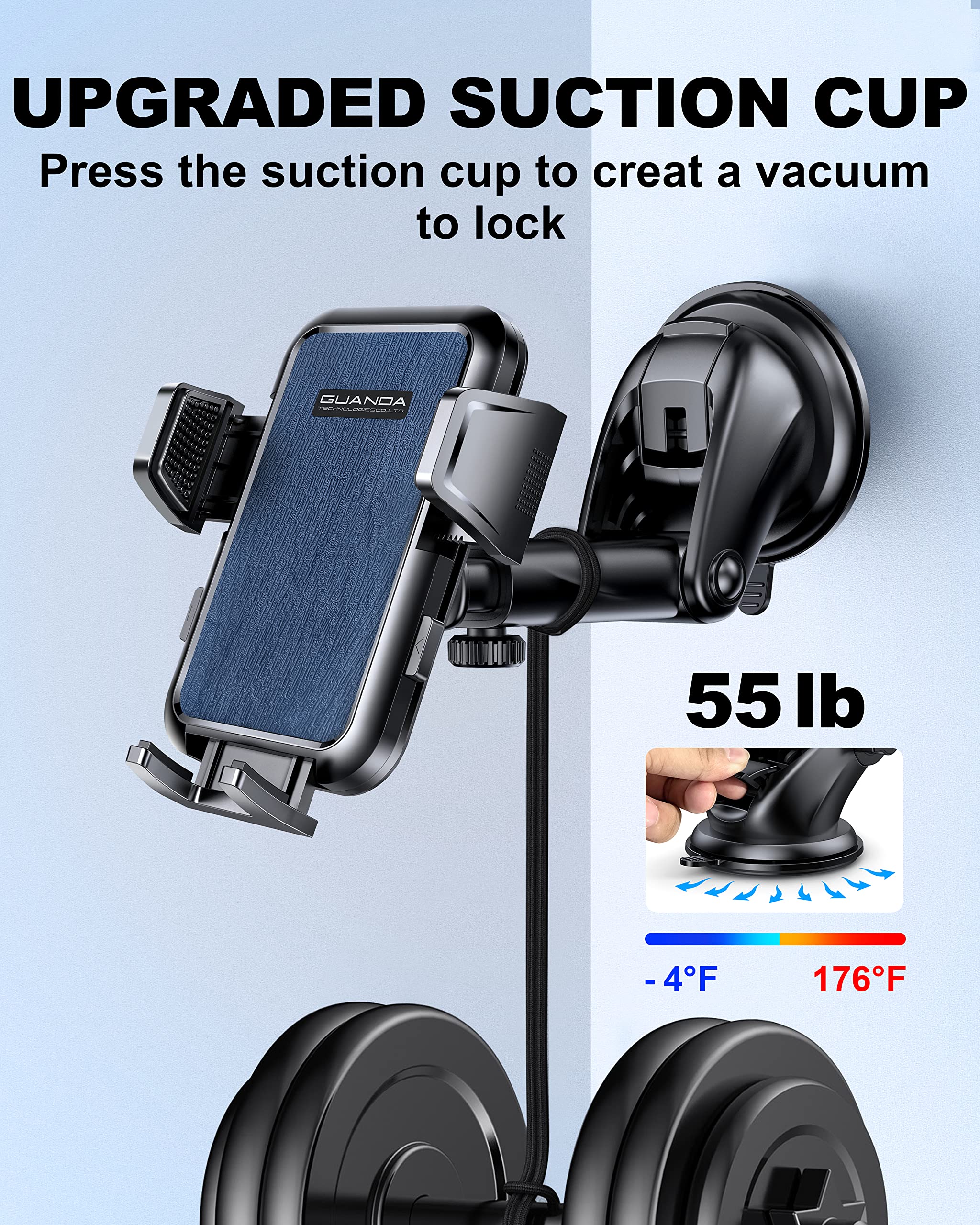 2025 Upgrade Car Phone Holder Mount, Universal Window Cell Phone Car Mount For Dashboard Windshield, Car Dash Mount Mobile Holde