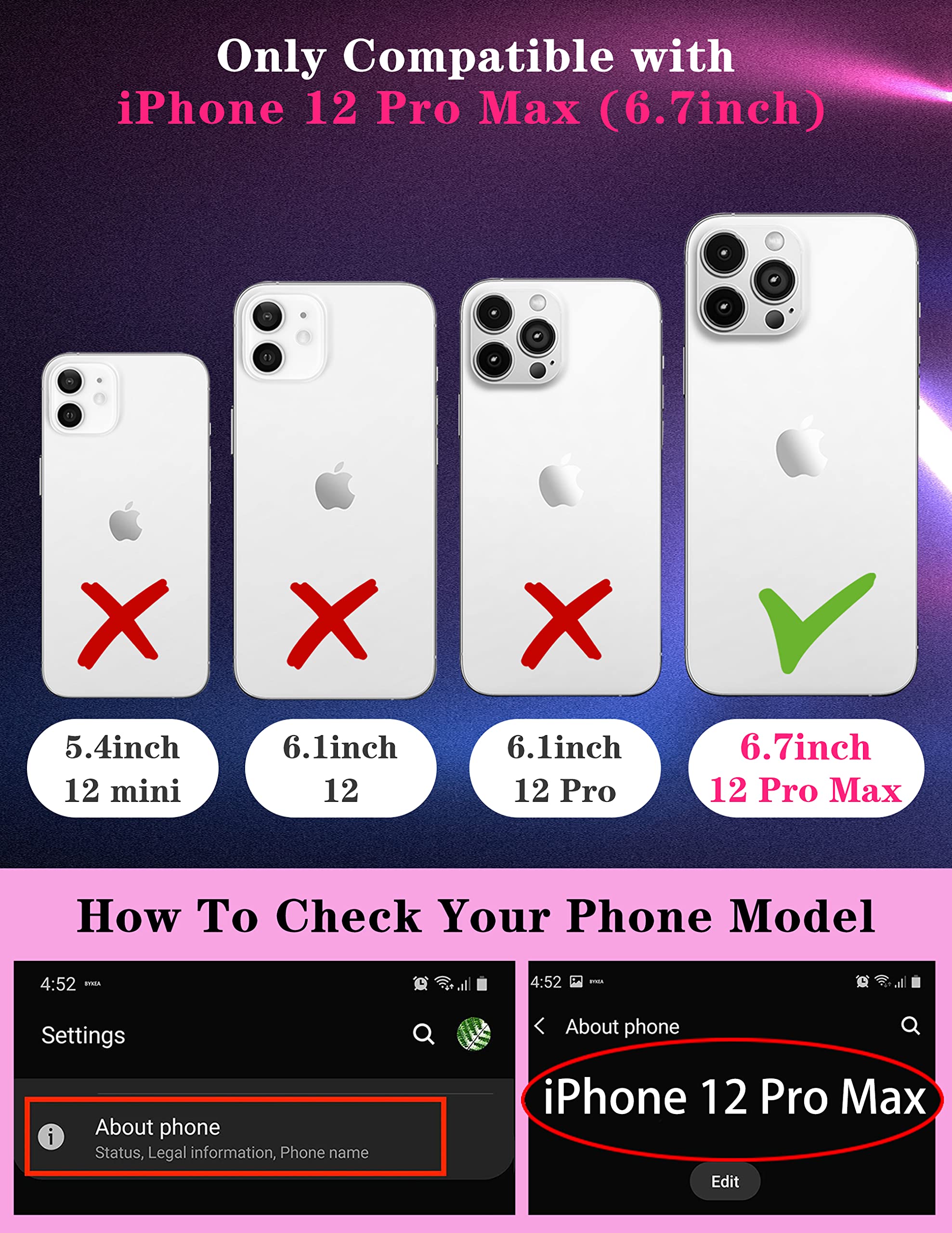 Goocrux (2In1 For Iphone 12 Pro Max Case Women Girls Cute Aesthetic Trendy Phone Cover Collage Good Vibes Pattern Design With Sl