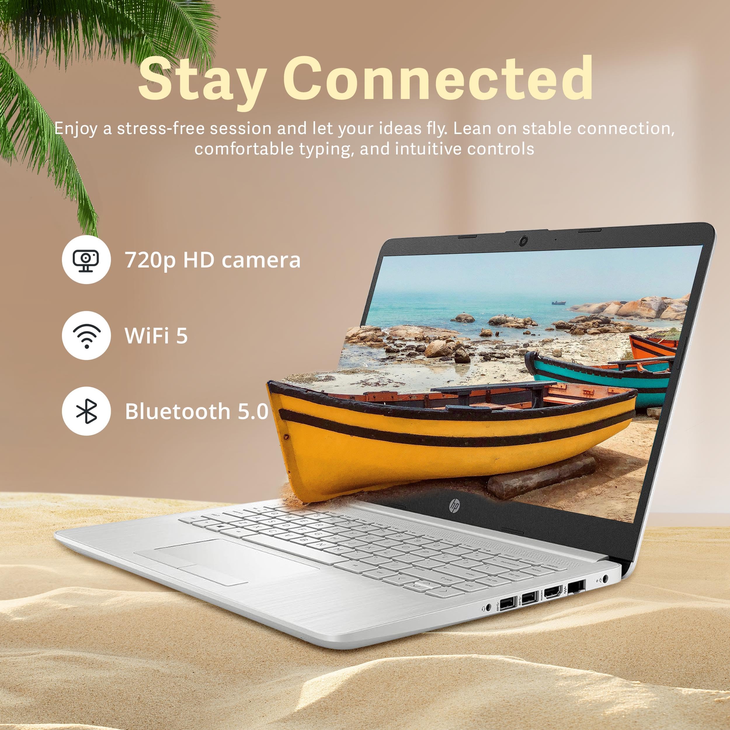 Hp Premium Stream 14'' Hd Laptop, Intel Celeron N4120 Processor, 8Gb Ram, 64Gb Emmc, Intel Uhd Graphics 600, Hd Camera, Wifi 5,