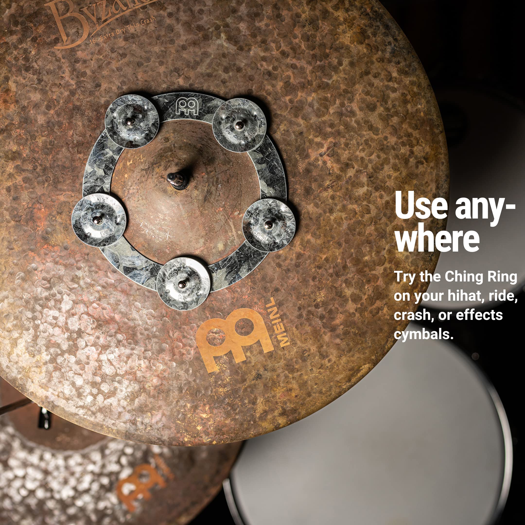 Meinl Cymbals Dry Ching Ring Tambourine Jingle Effect   Not Made In China   For Hihats, Crashes, Rides And Stacks (Dcring)