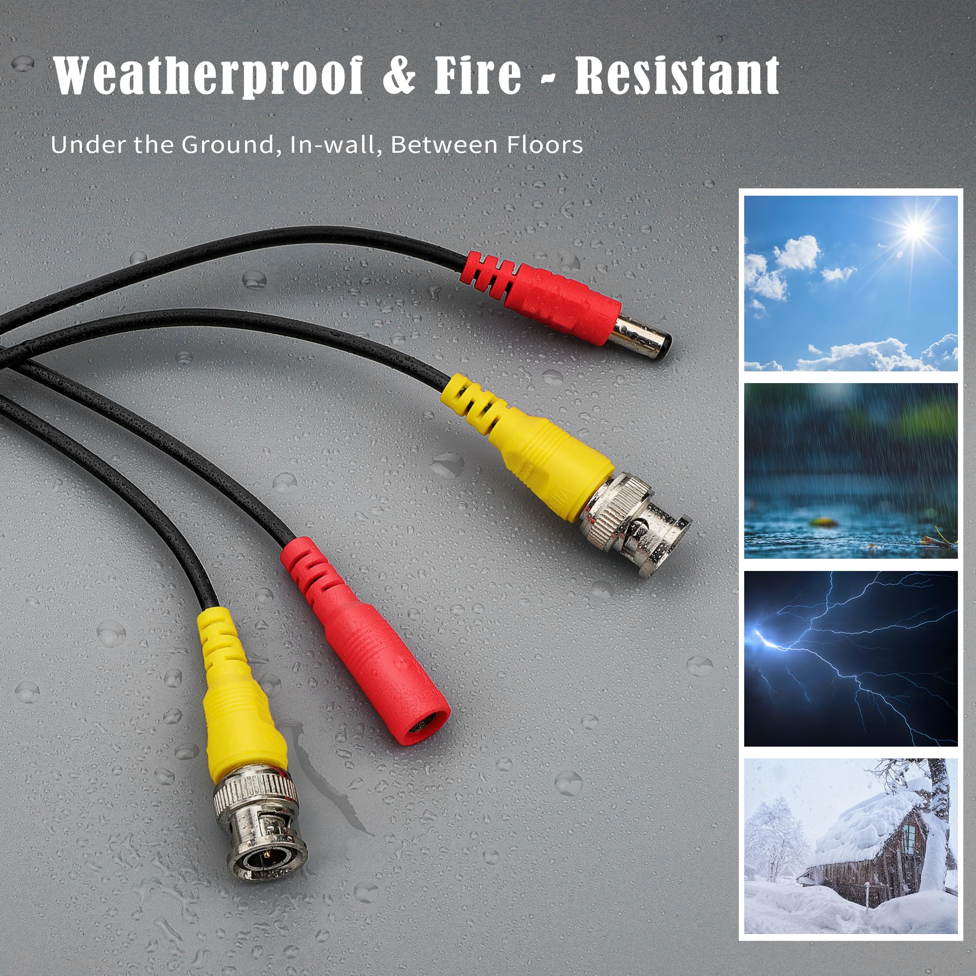 Omilik 1 Pack 150Ft Bnc Video Power Cable Security Camera Cable Wire Cord For Cctv Dvr Surveillance System With Connectors (Bnc