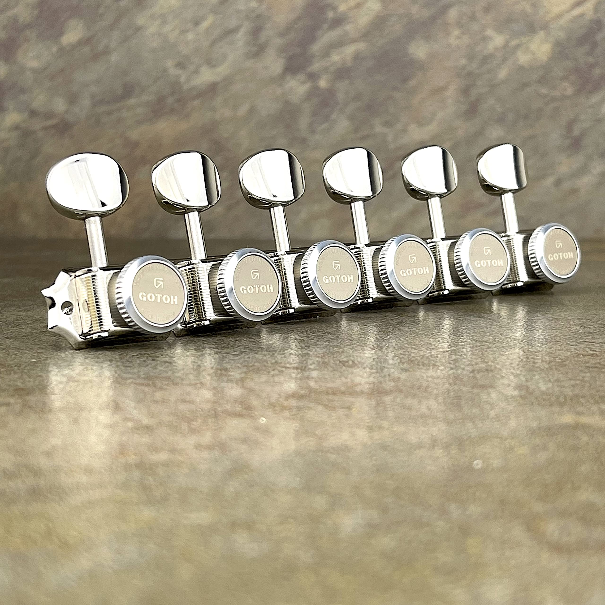 Gotoh Locking Tuners - 6 In A Line - Magnun Lock Trad (Mg-T) - Nickel