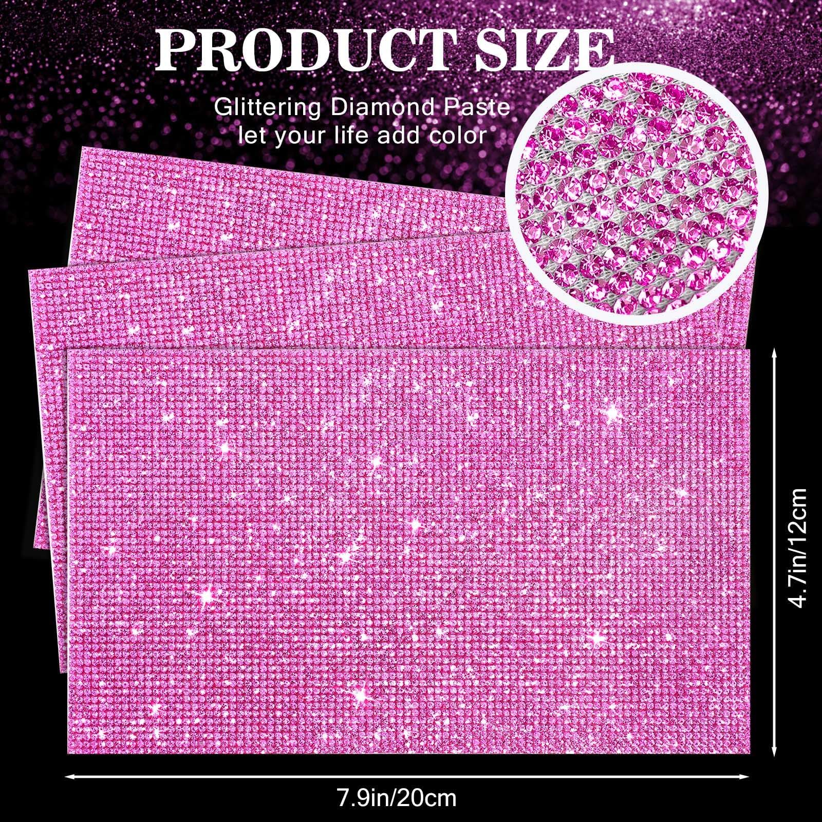 Facmogu 3Pcs Glitter Rhinestone Stickers For Mic Diy, Microphone Handle Cover Stickers, Bling Rhinestone Sheets Self Adhesive Sp