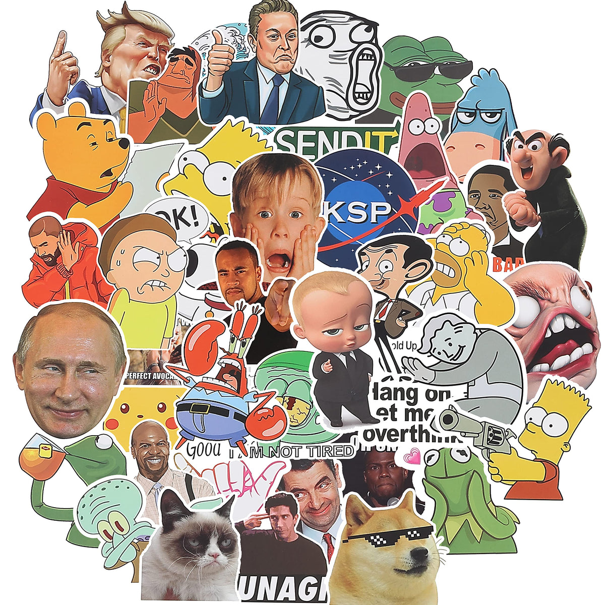 Funbot Sticker Pack Mr. Pen Funny Stickers Pack - 131 Memes, Water Bottle Vinyl Stickers ...