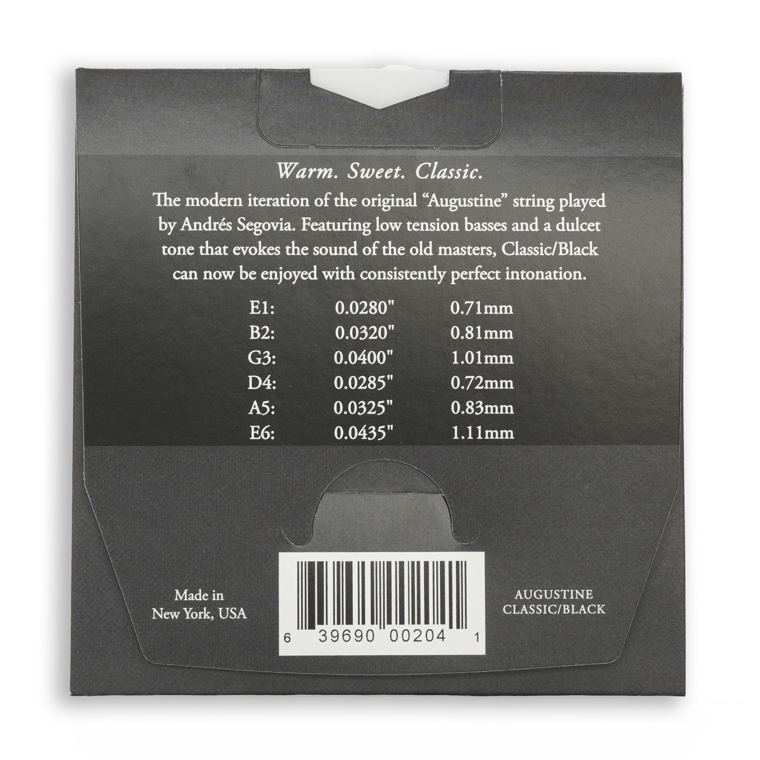 Augustine Classic Black Set, Low Tension Classical Guitar Strings   1 Set