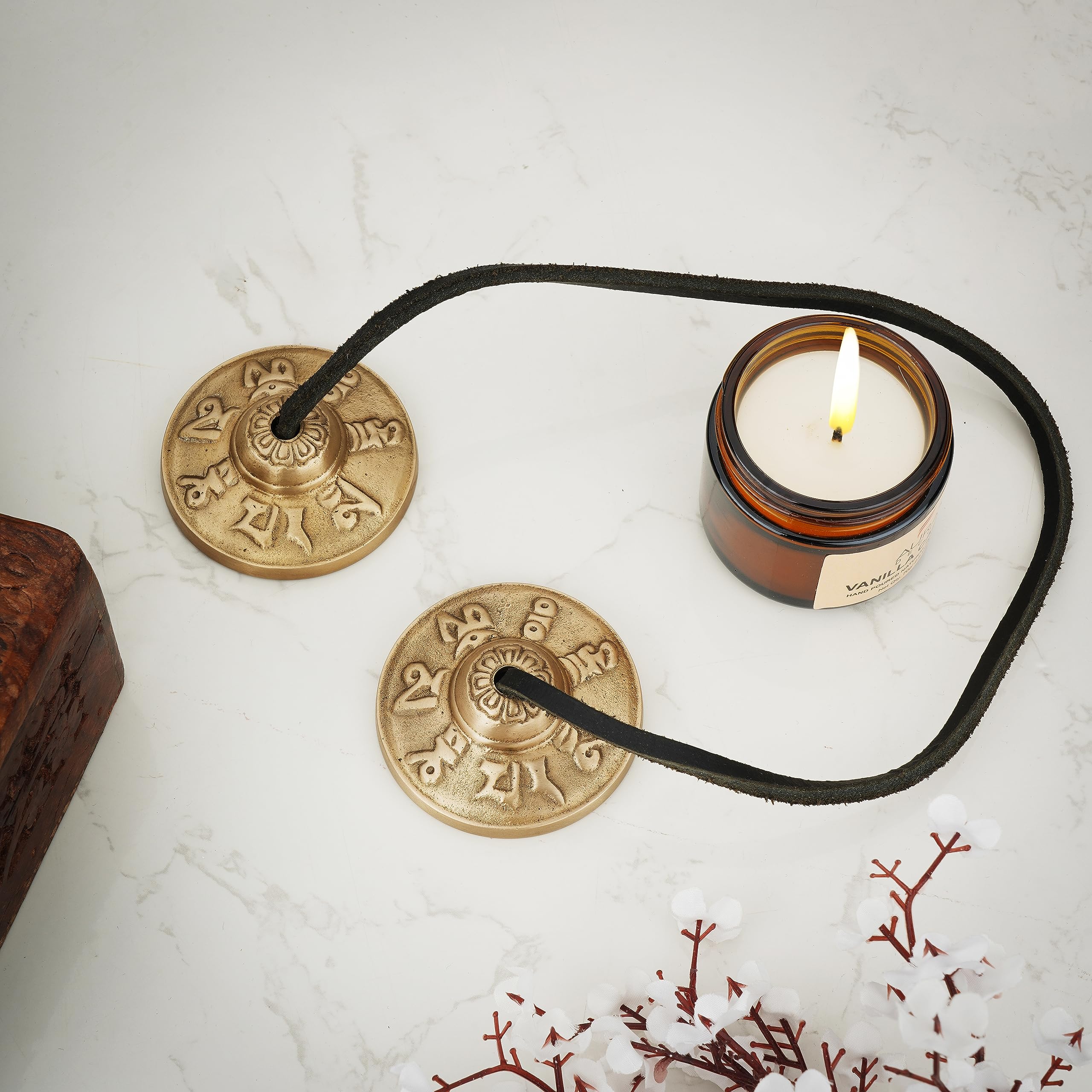 Ajuny Tibetan Tingsha Cymbals Bell Buddhist Meditation Yoga Bells Manjira Musical Instrument Spiritual Gift