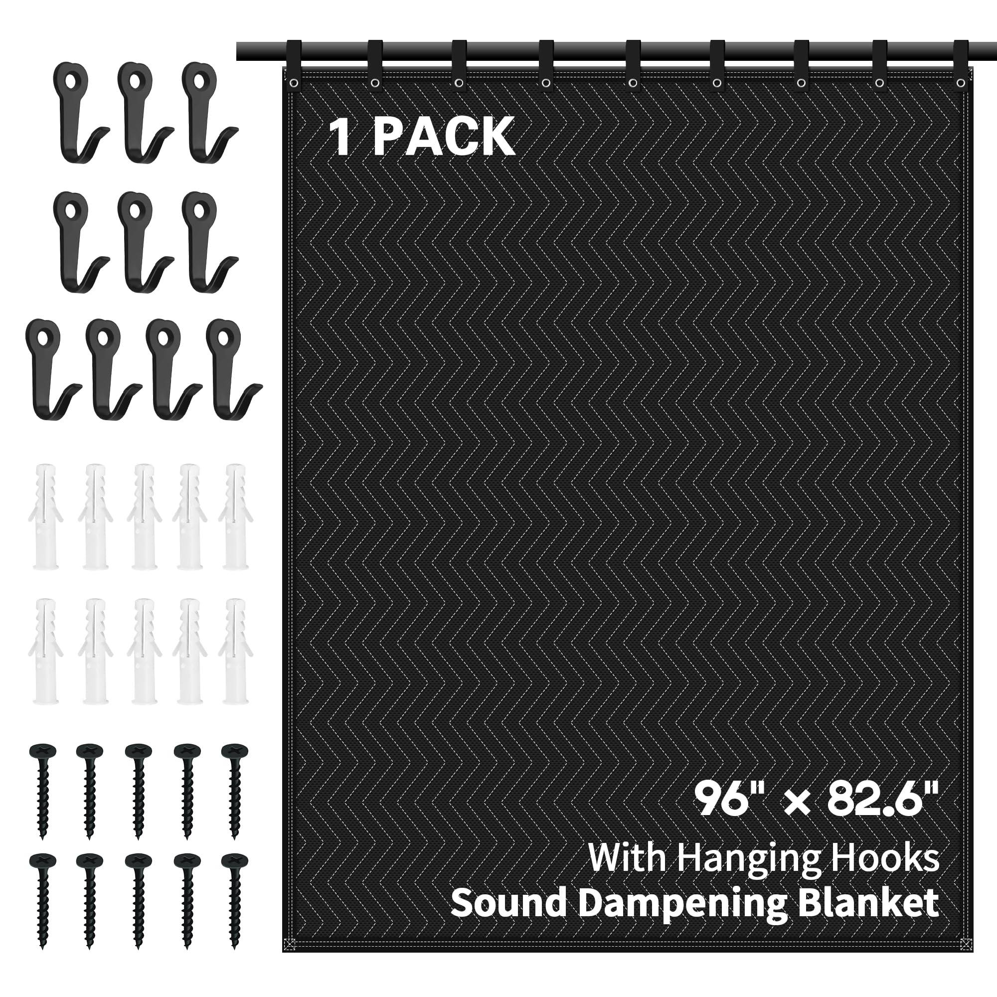 Suvony Large Sound Dampening Blanket,96 x 80 Sound Absorbing Studio Blanket,Noise Cancelling Studio Acoustic Blanket Curtain/Lig