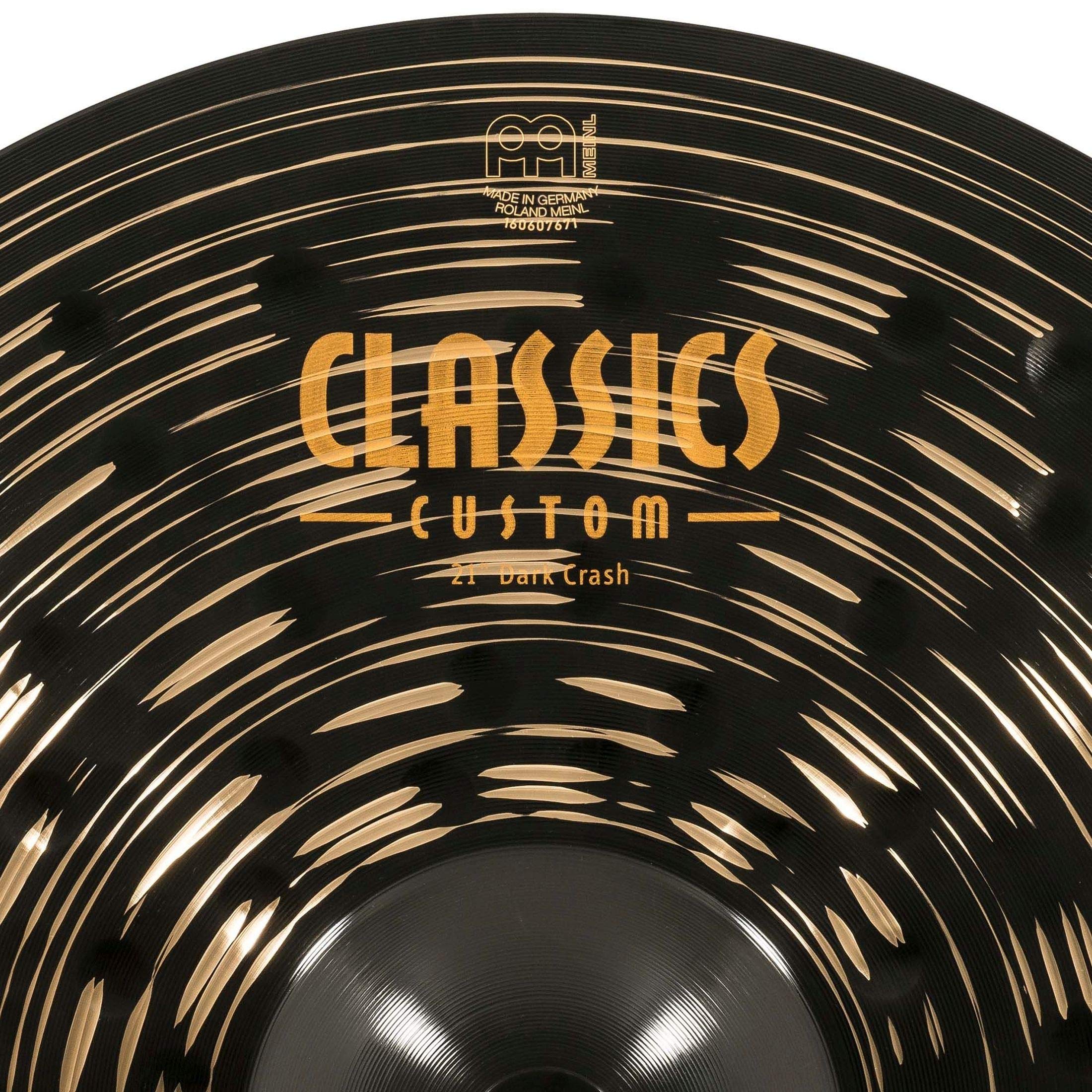Meinl Cymbals Classics Custom Dark 21'' Crash Cymbal For Drum Set   Made In Germany   B12 Bronze, 2 Year Warranty (Cc21Dac)