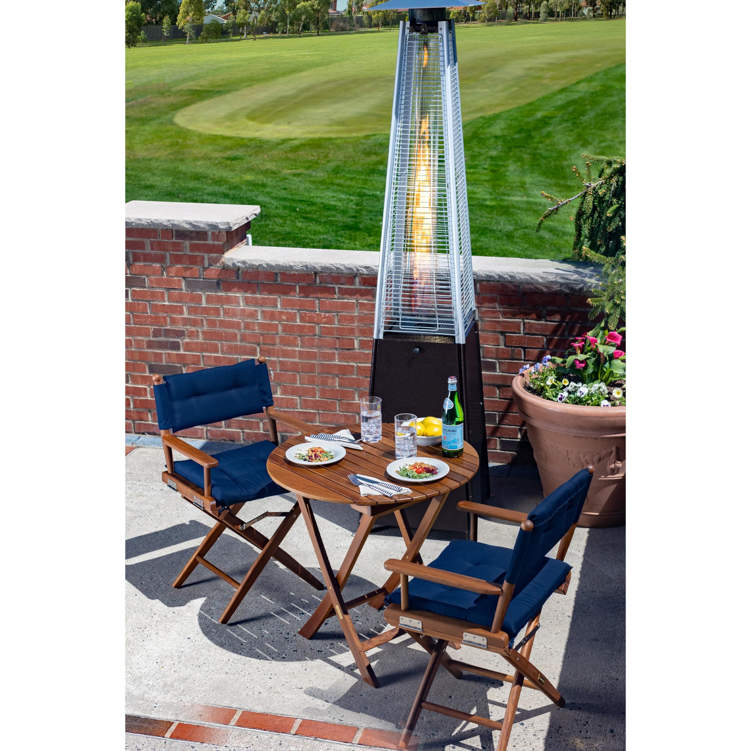 Whitecap 61042 Teak Director'S Chair With Navy Cushion - 18'',WBFURB07XDBY4TK