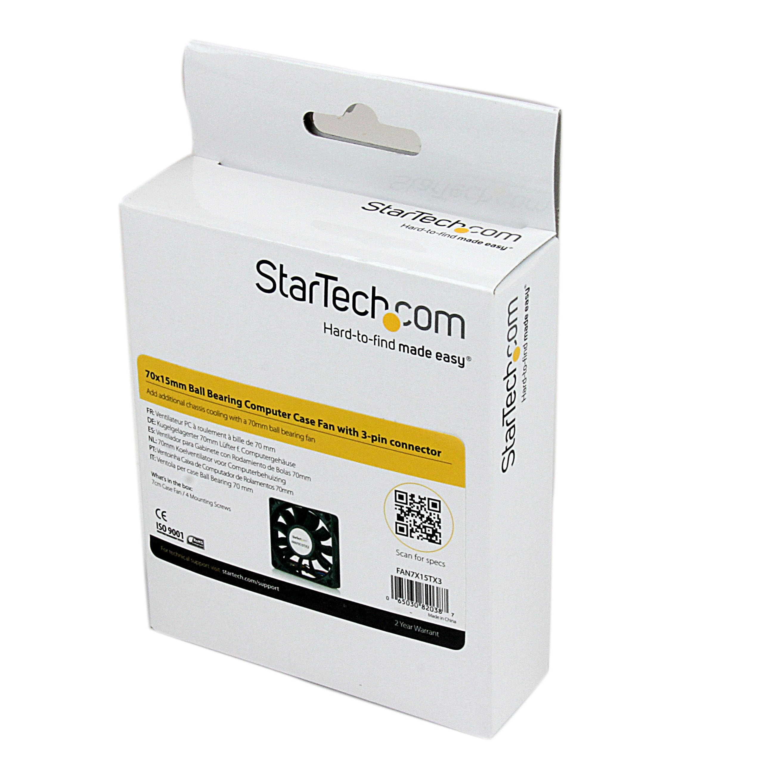 Startech.Com 70X15Mm Replacement Ball Bearing Computer Case Fan W/ Tx3 Connector   3 Pin Case Fan   Tx3 Fan   70Mm Fan (Fan7X15T