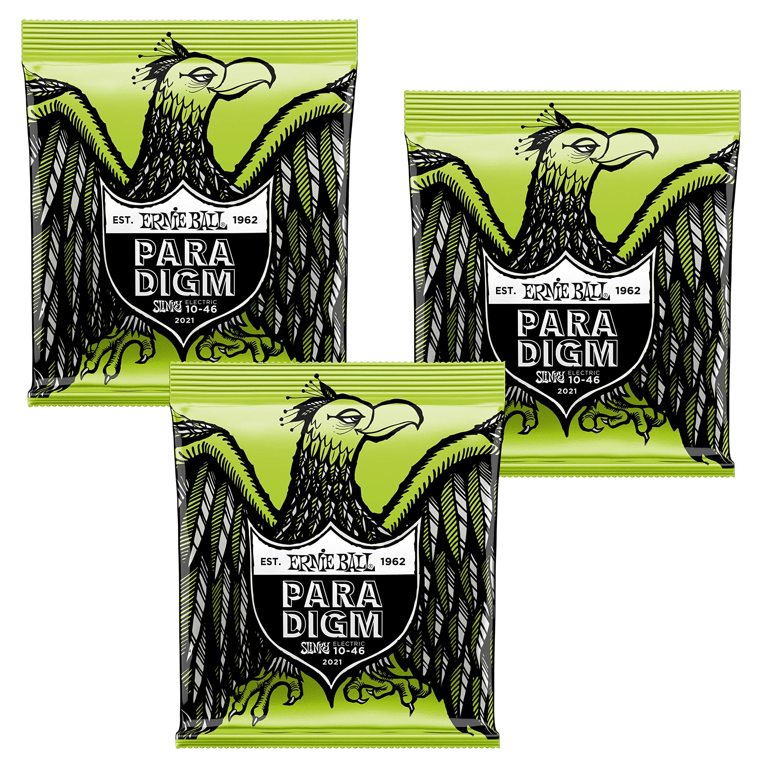3 Pack Ernie Ball 2021 Paradigm Regular Slinky Electric Guitar Strings .010 .046