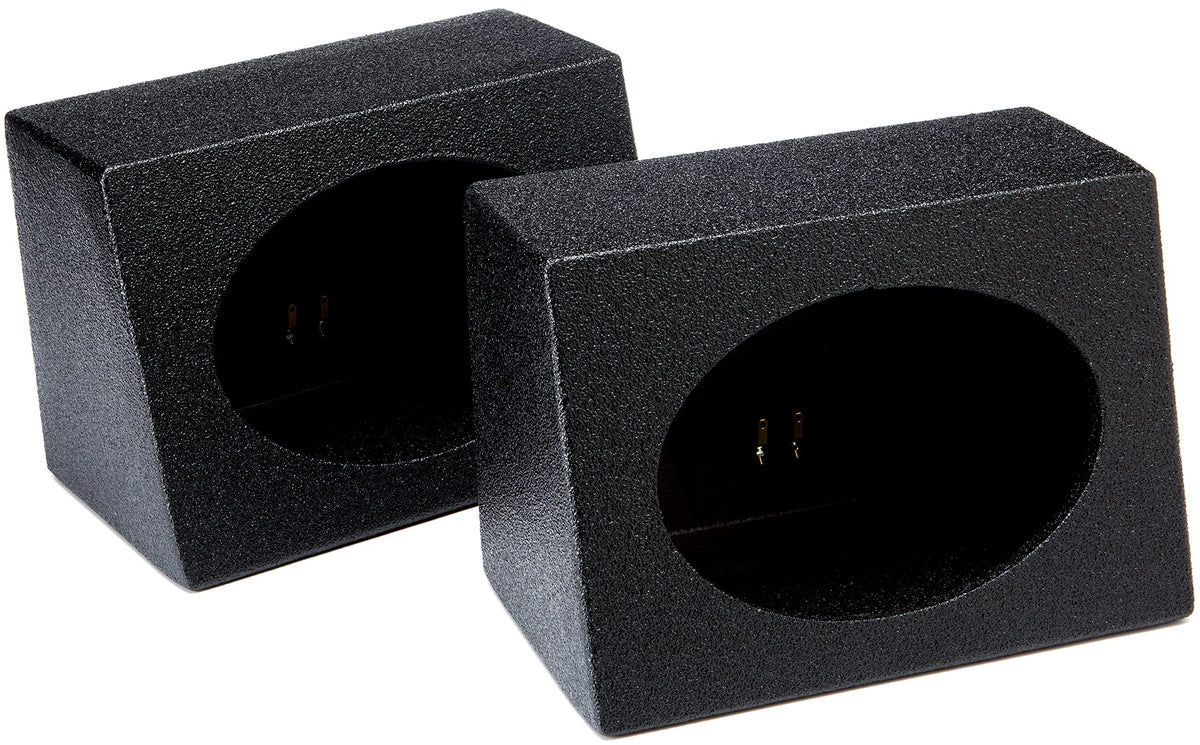 American Sound Connection Universal 6X9 Full Range Wedge Angle Speaker Box Enclosure Pair   Rhino Coated