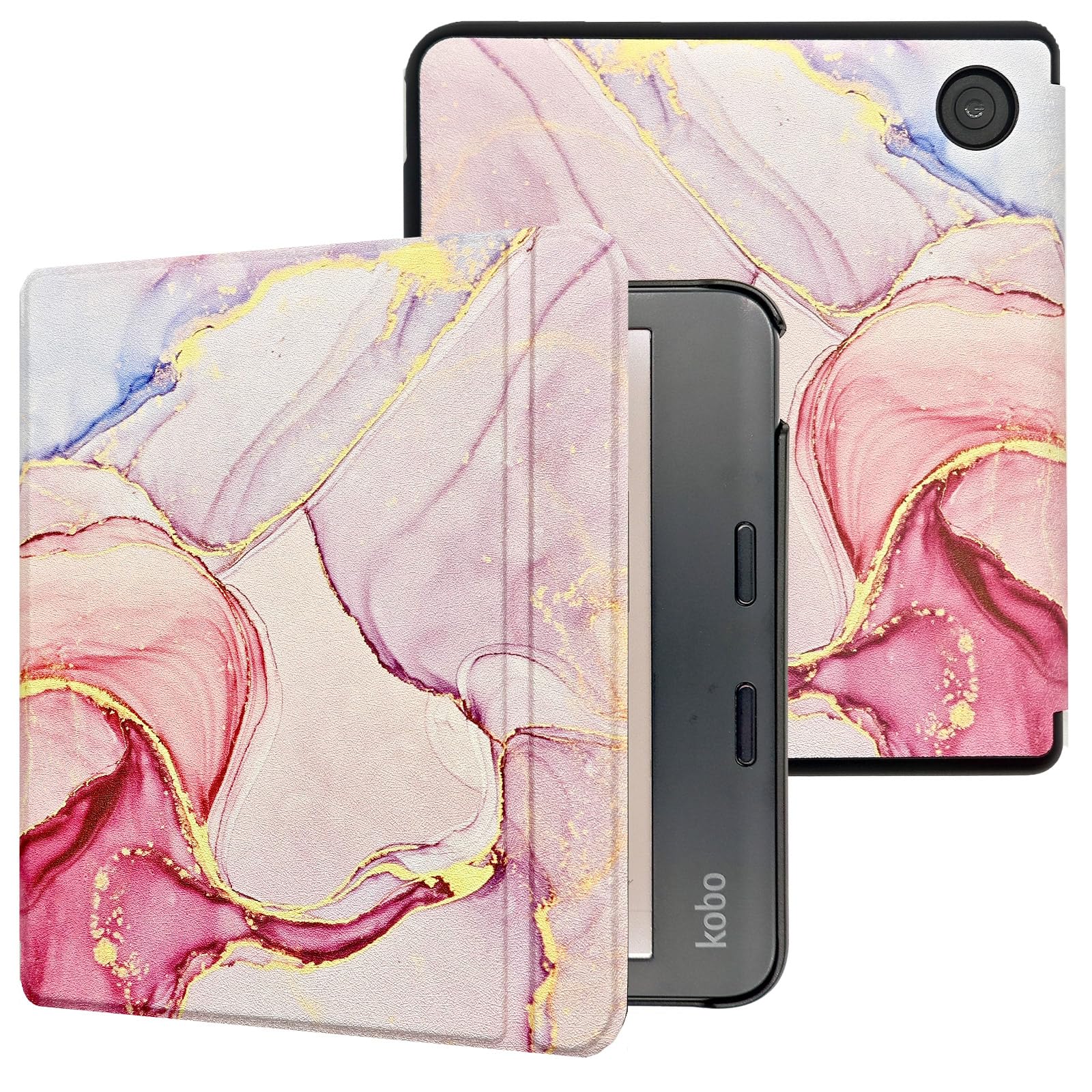 Caweet Case For Kobo Libra Colour (Model:N428, 2024 Release), Ultra Lightweight Pu Leather Shell Cover With Auto Wake/Sleep, Dre