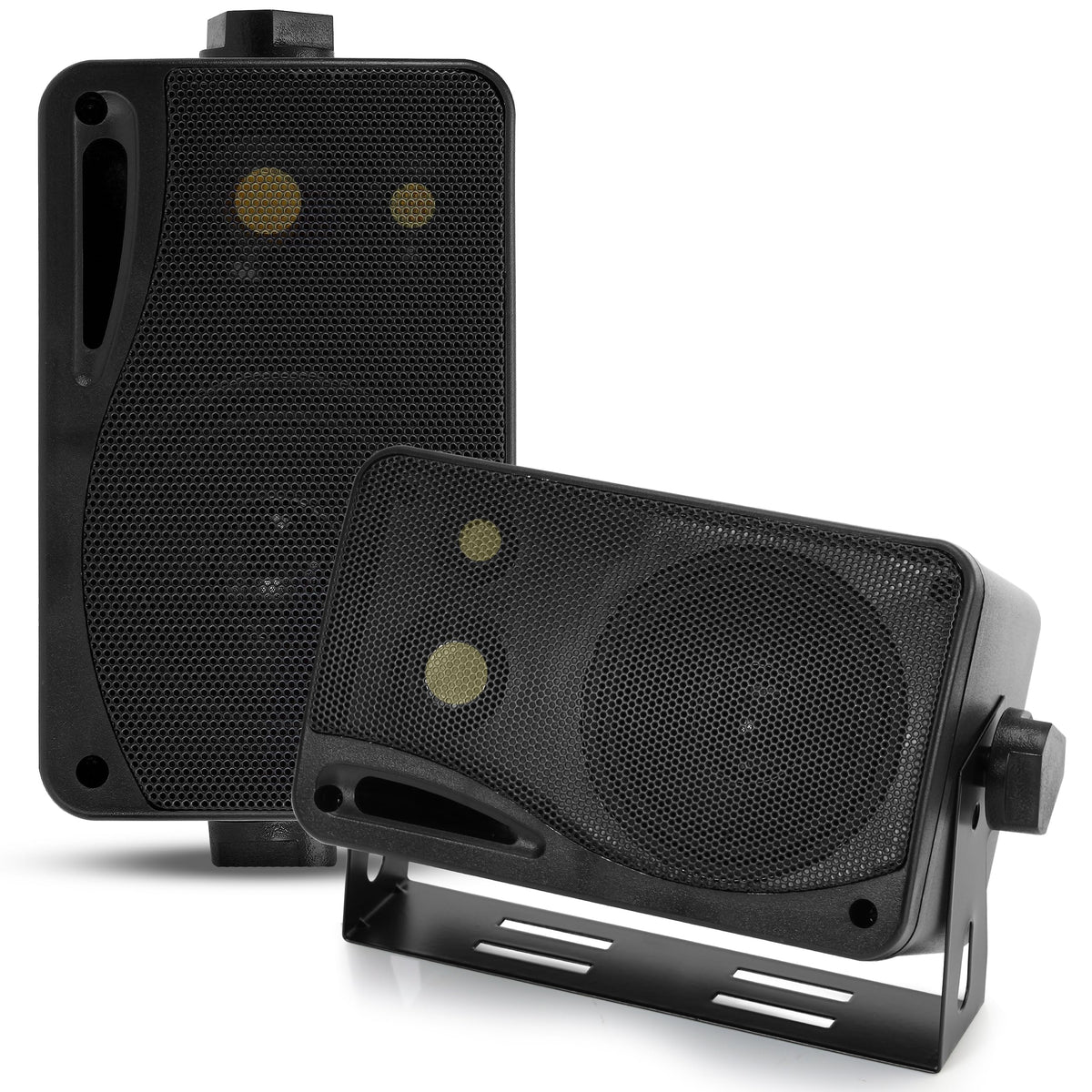 Pyramid 3 Way Indoor Outdoor Speaker System   3.5 Inch 200W Pair Of Mini Box Ceiling Wall Mount Speakers W/1'' Tweeter, 3.25'' W