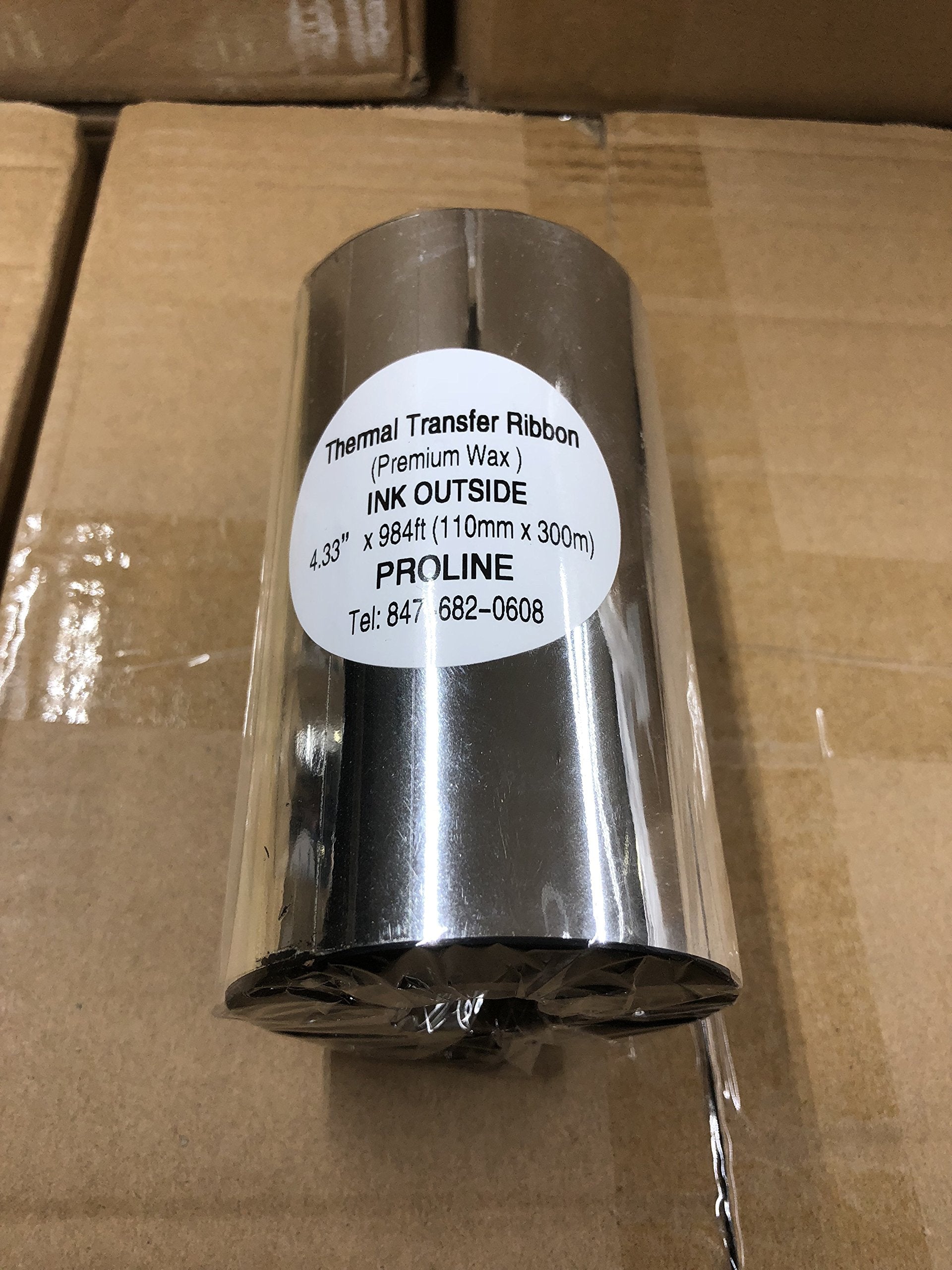 Besteck Thermal Transfer Ribbon   Premium Resin Enhanced Wax   4.33'' X 984'' (110Mmx300Mm) Ink Outside Compatible For Zebra Dat