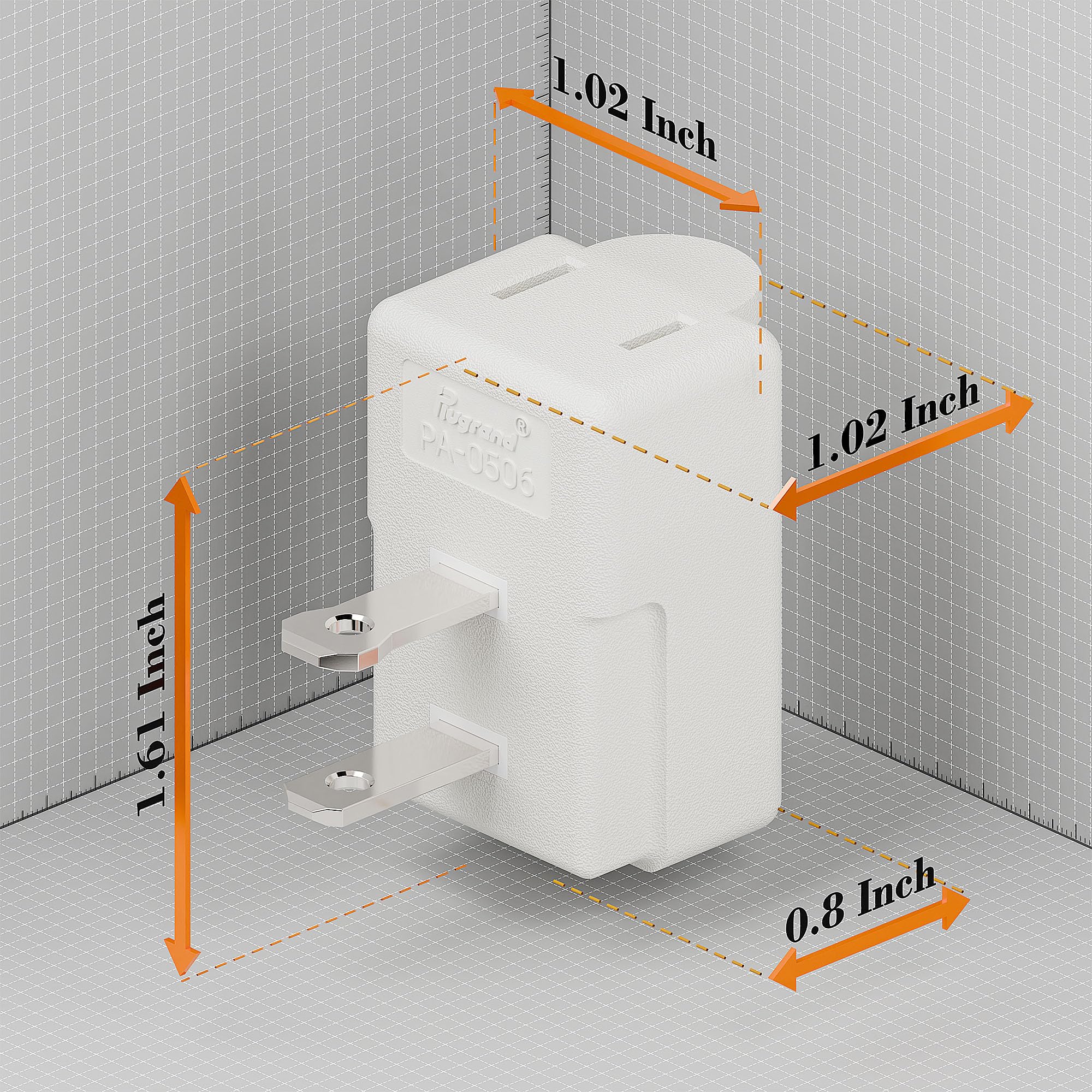 90 Degree 2 Pin Adapter, Plugrand Nema 1 15P To 1 15R Left Angled Adapter, 2 Prong Angled Adapter, Nema 1 15P Power Adapter, Pa