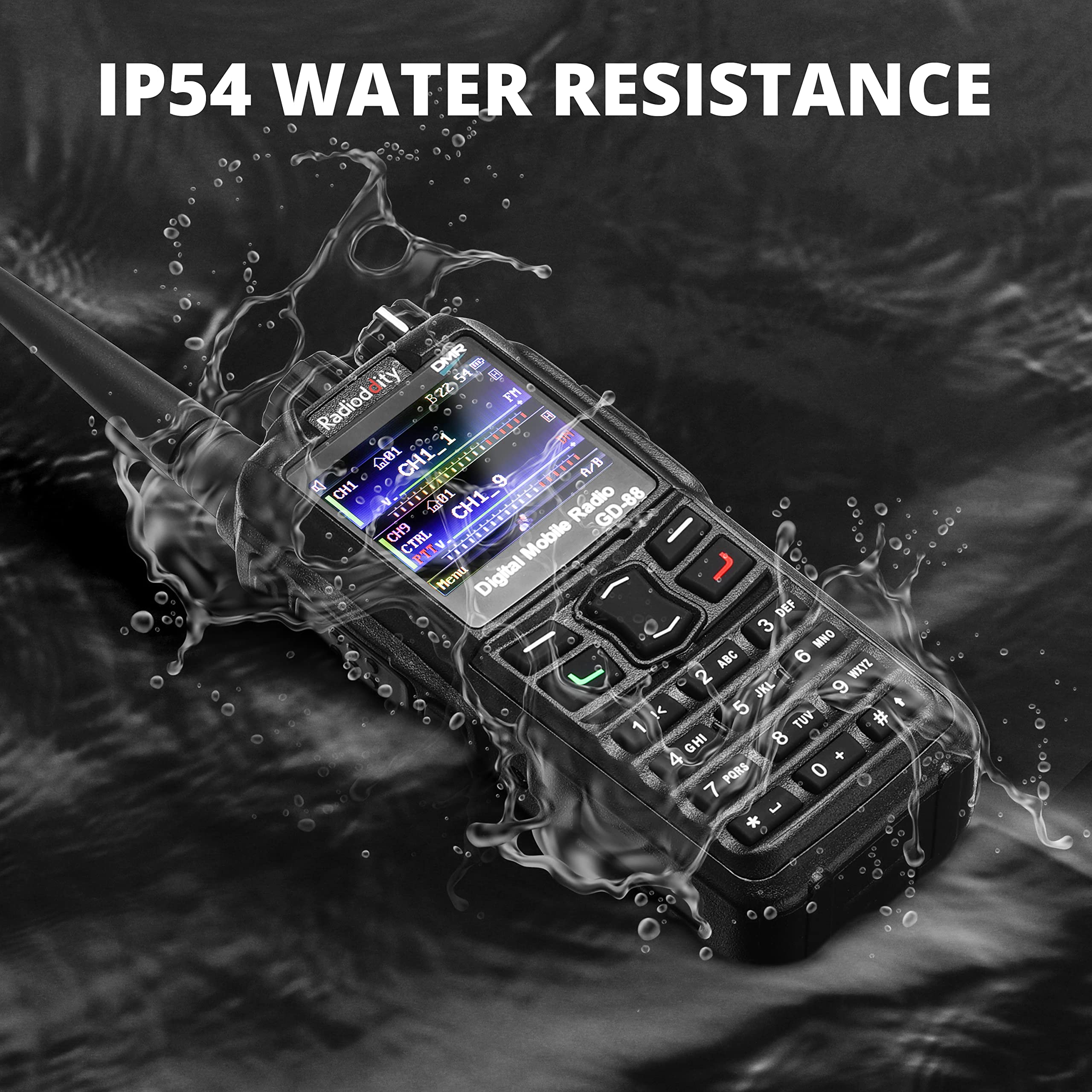 Radioddity Gd 88 Dmr & Analog 7W Handheld Radio, Vhf Uhf Dual Band Ham Two Way Radio, With Gps/Aprs, Cross Band Repeater, Sfr, 3