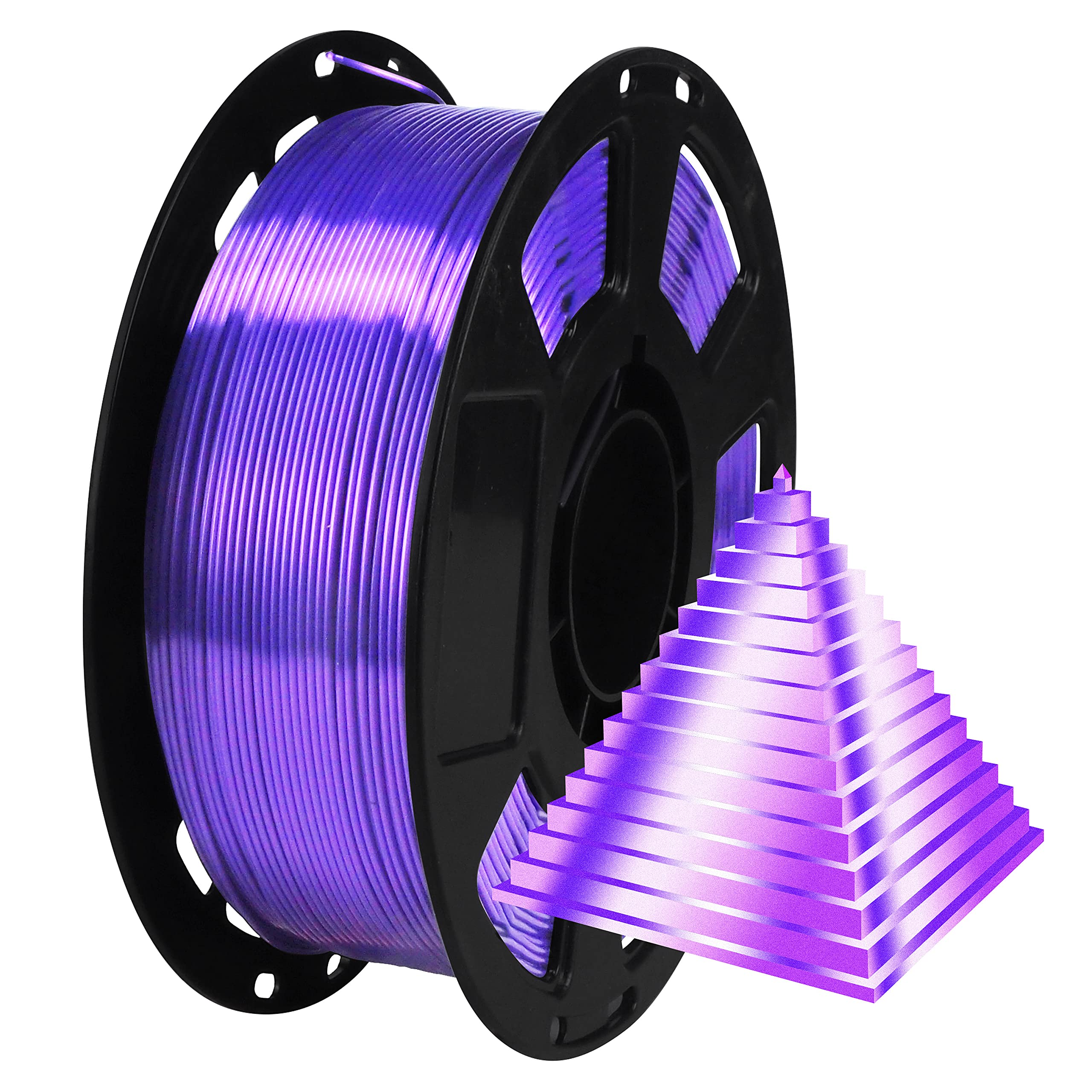 Silk Purple PLA Filament, 1kg 2.2lbs 1.75mm 3D Printing Material, Widely Support for FDM 3D Printer, Pack with Extra Filament Sa
